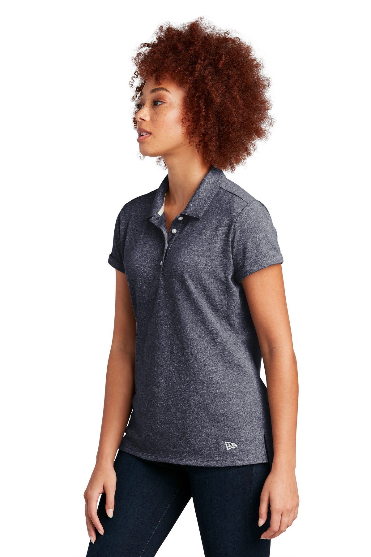 True Navy Twst New Era Women's Slub Twist Polo LNEA301