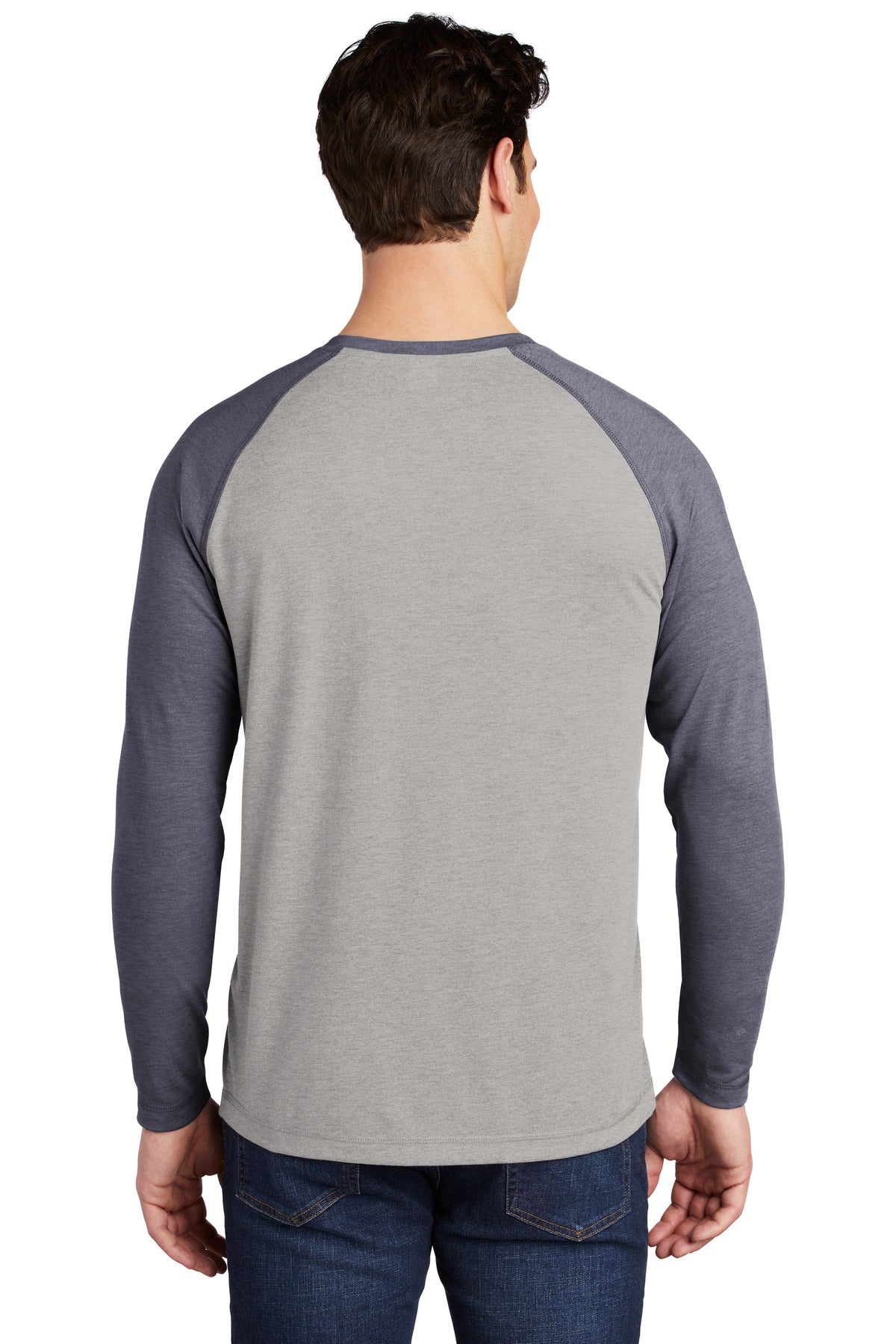 True Nvy H/LGH Sport-Tek PosiCharge Long Sleeve Tri-Blend Wicking Raglan Tee ST400LS