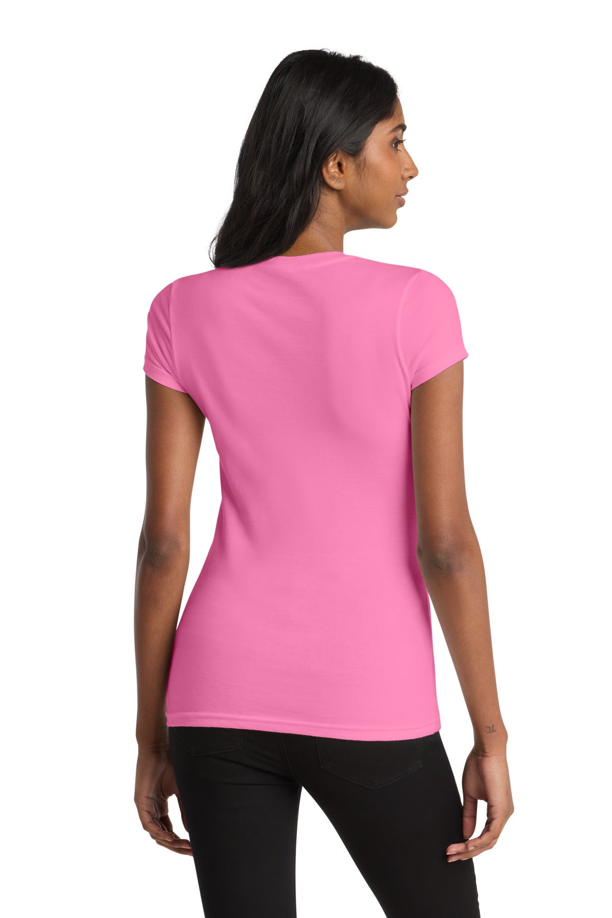 True Pink District Women's Fitted Very Important Tee . DT6001