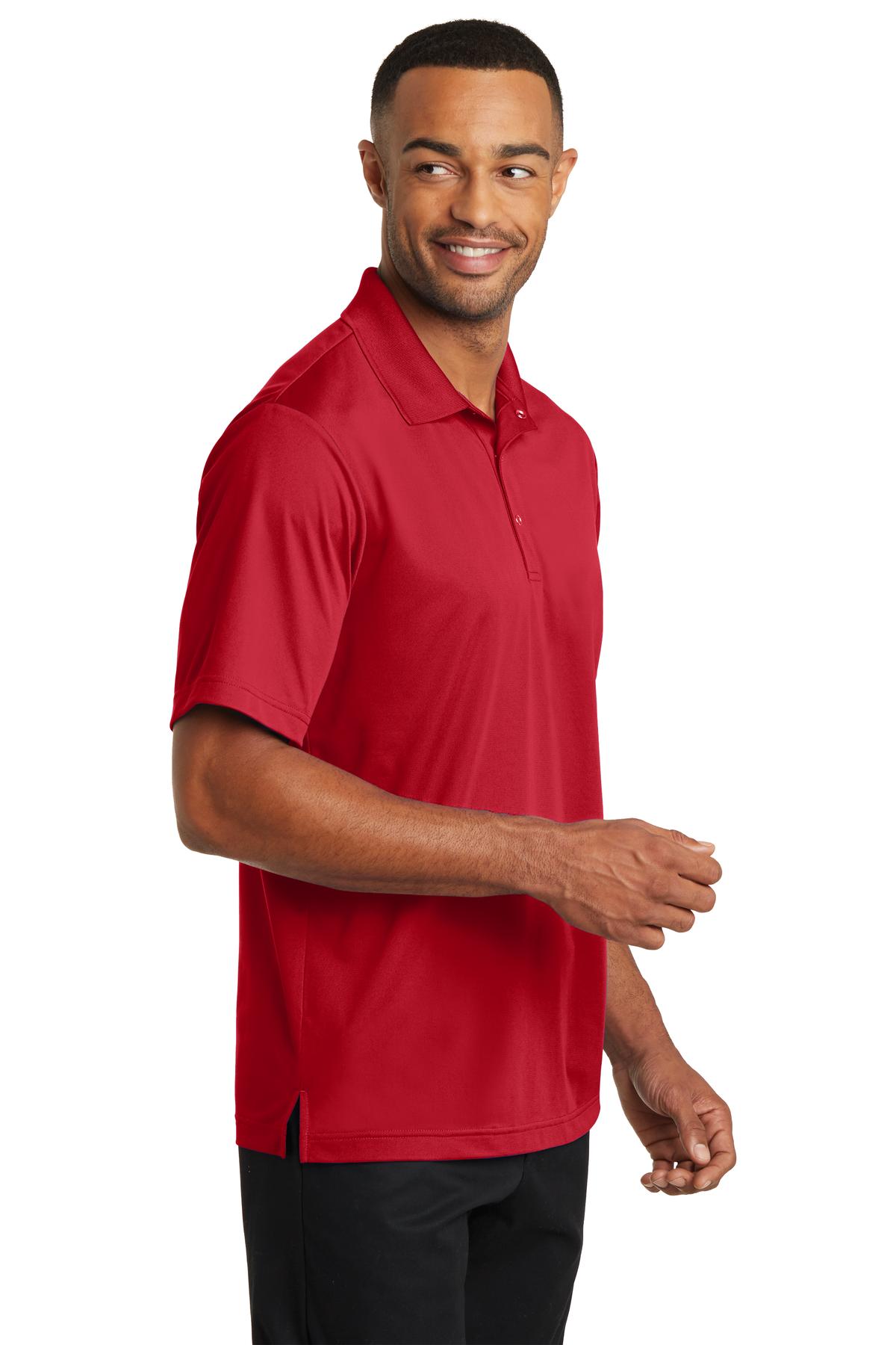 True Red CornerStone Micropique Gripper Polo. CS421