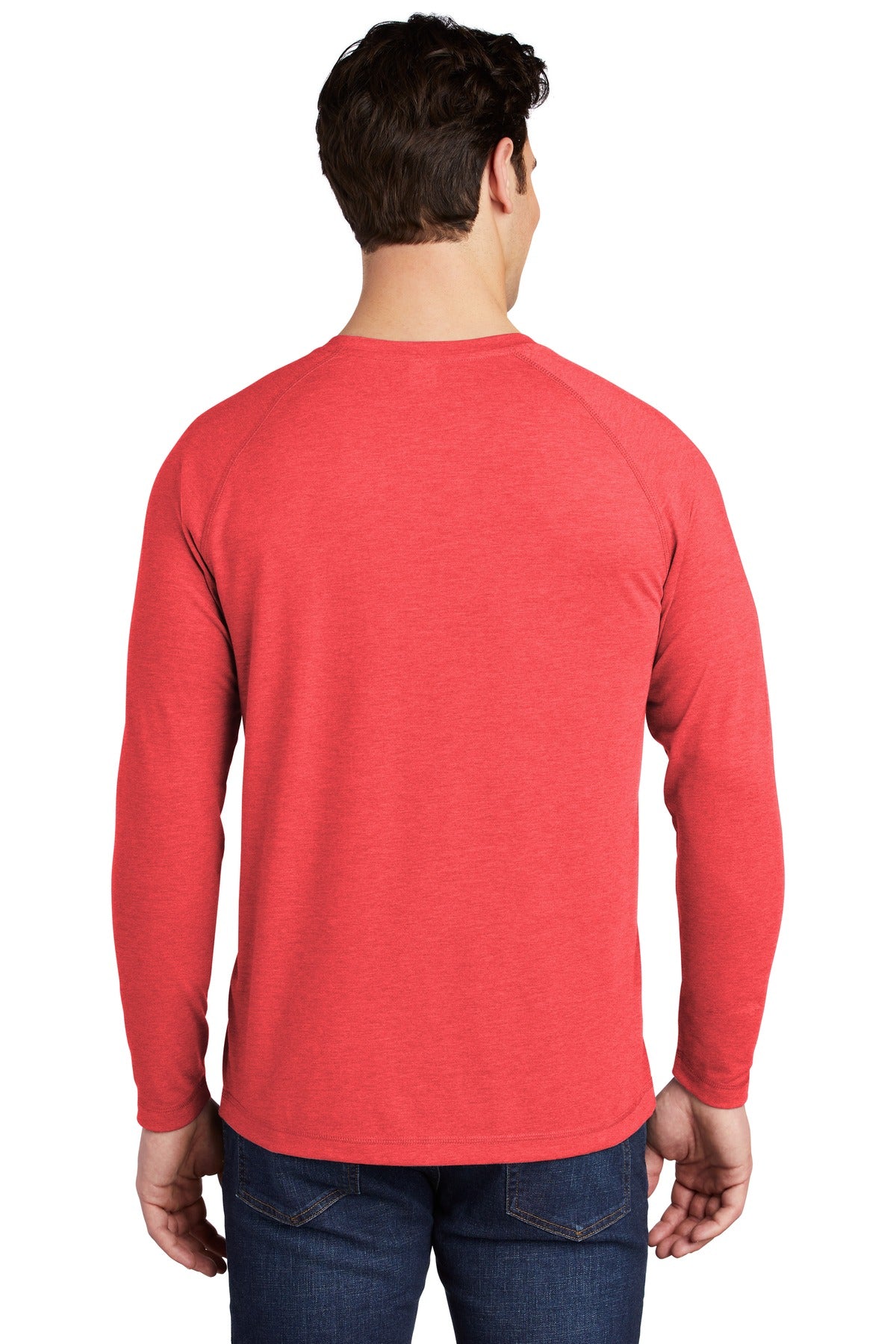 True Red Hthr Sport-Tek PosiCharge Long Sleeve Tri-Blend Wicking Raglan Tee ST400LS