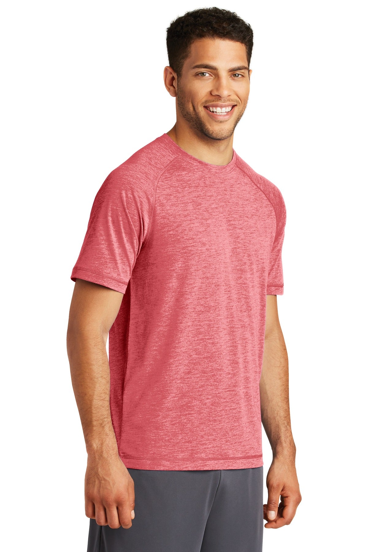 True Red Hthr Sport-Tek PosiCharge Tri-Blend Wicking Raglan Tee. ST400