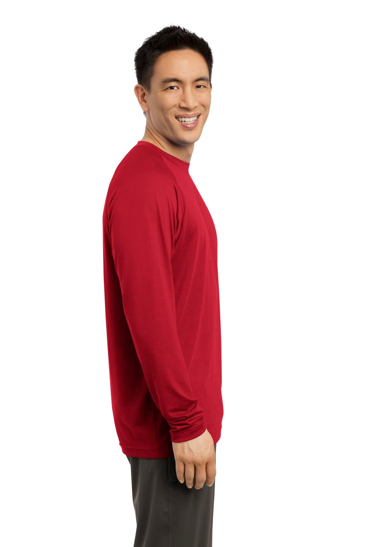True Red Sport-Tek Long Sleeve Ultimate Performance Crew. ST700LS