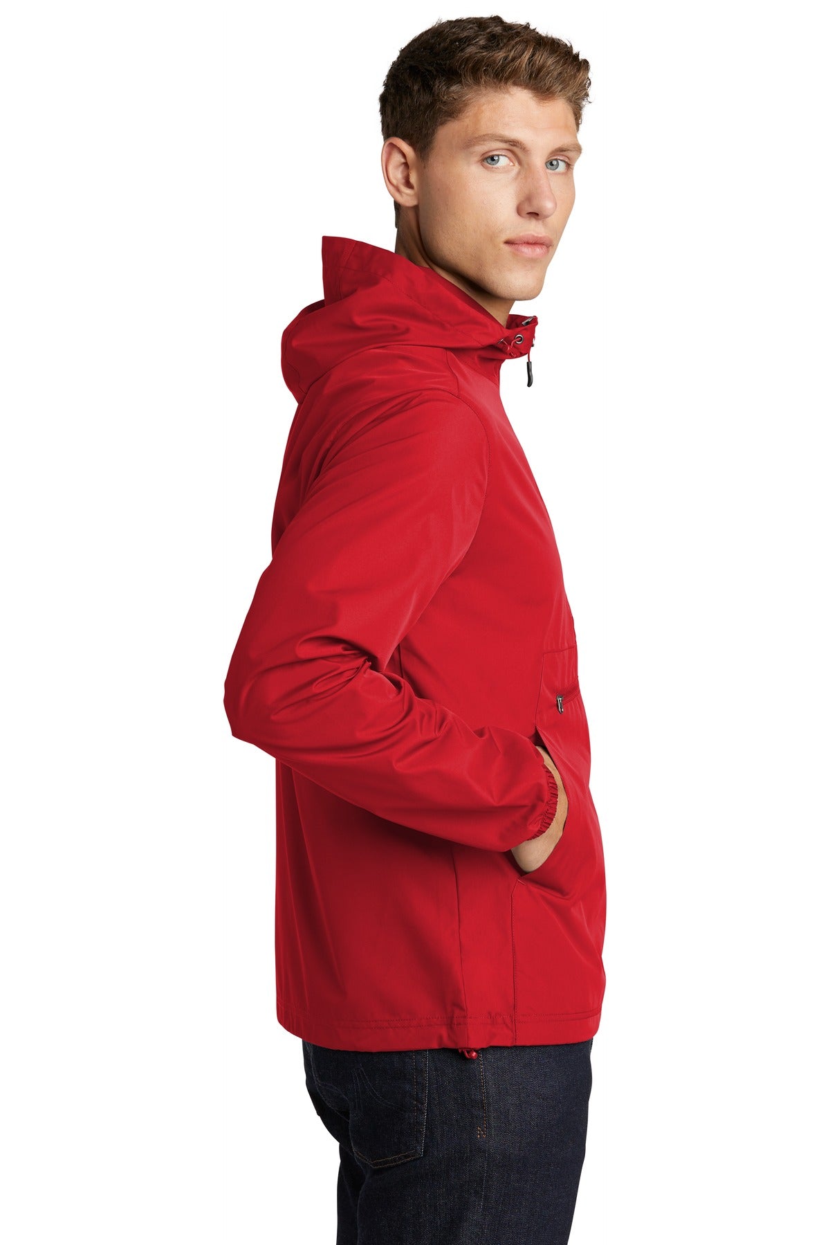 True Red Sport-Tek Packable Anorak. JST66