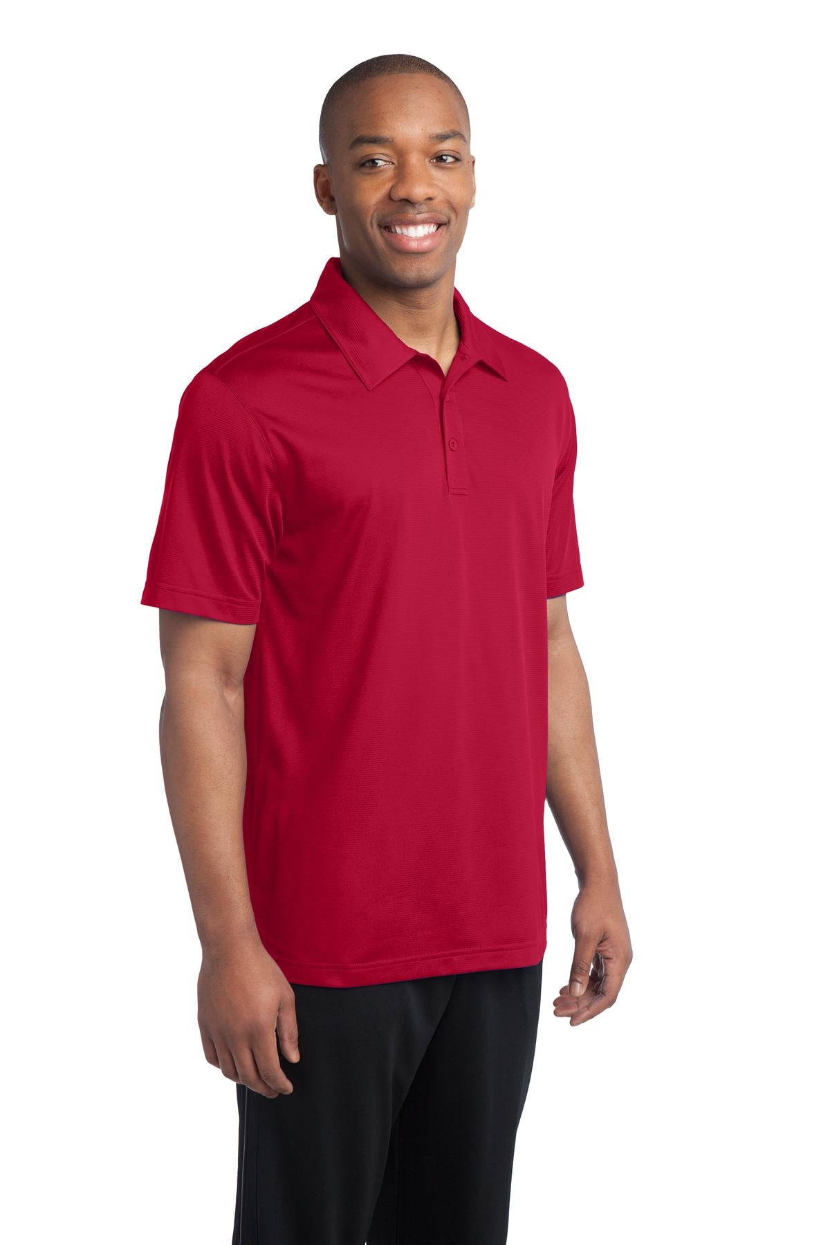 True Red Sport-Tek PosiCharge Active Textured Polo. ST690
