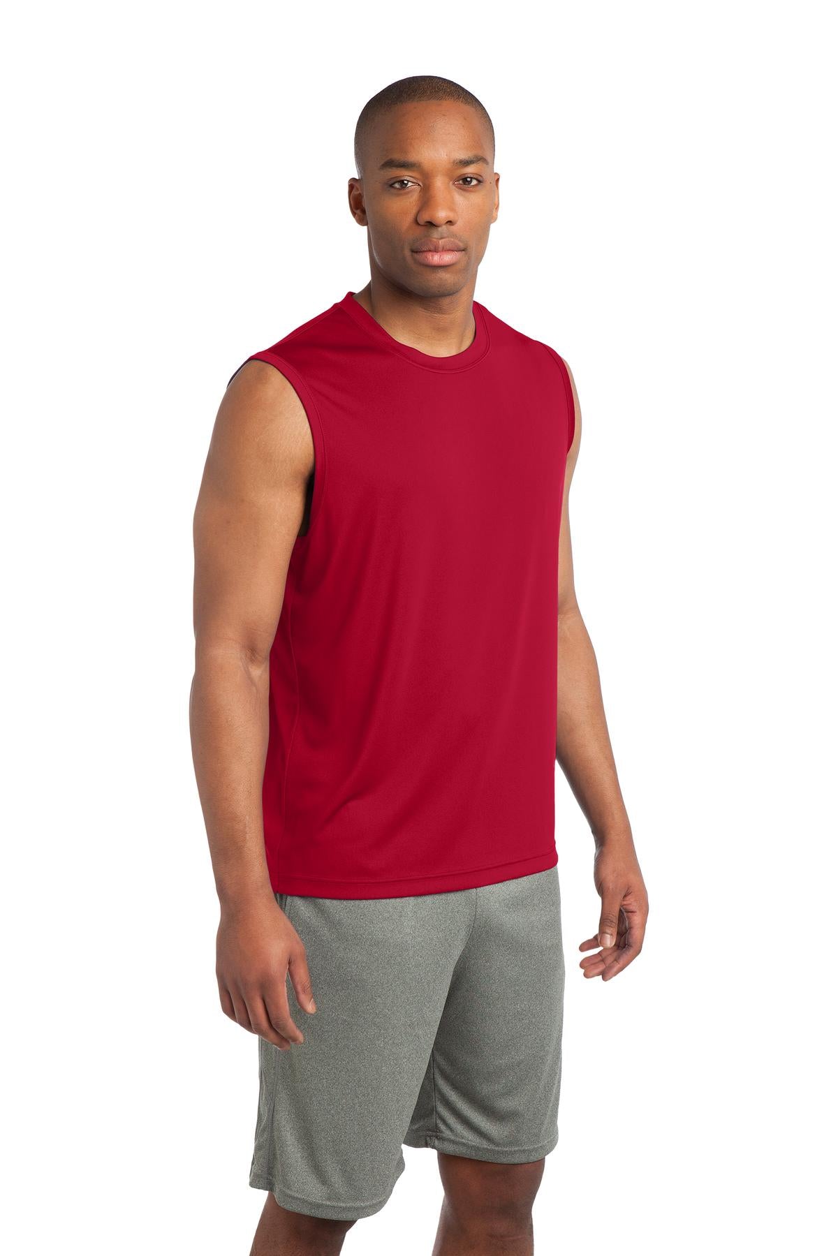 True Red Sport-Tek Sleeveless PosiCharge Competitor Tee. ST352