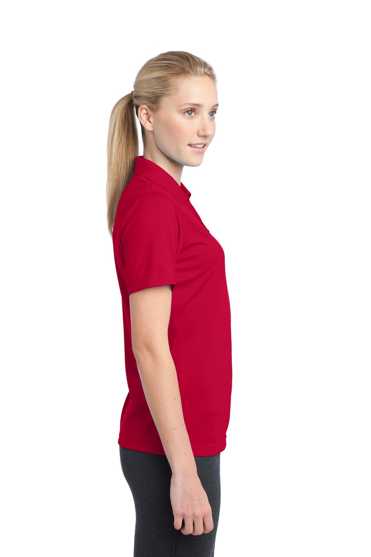 True Red Sport-Tek Women's PosiCharge Micro-Mesh Polo. LST680