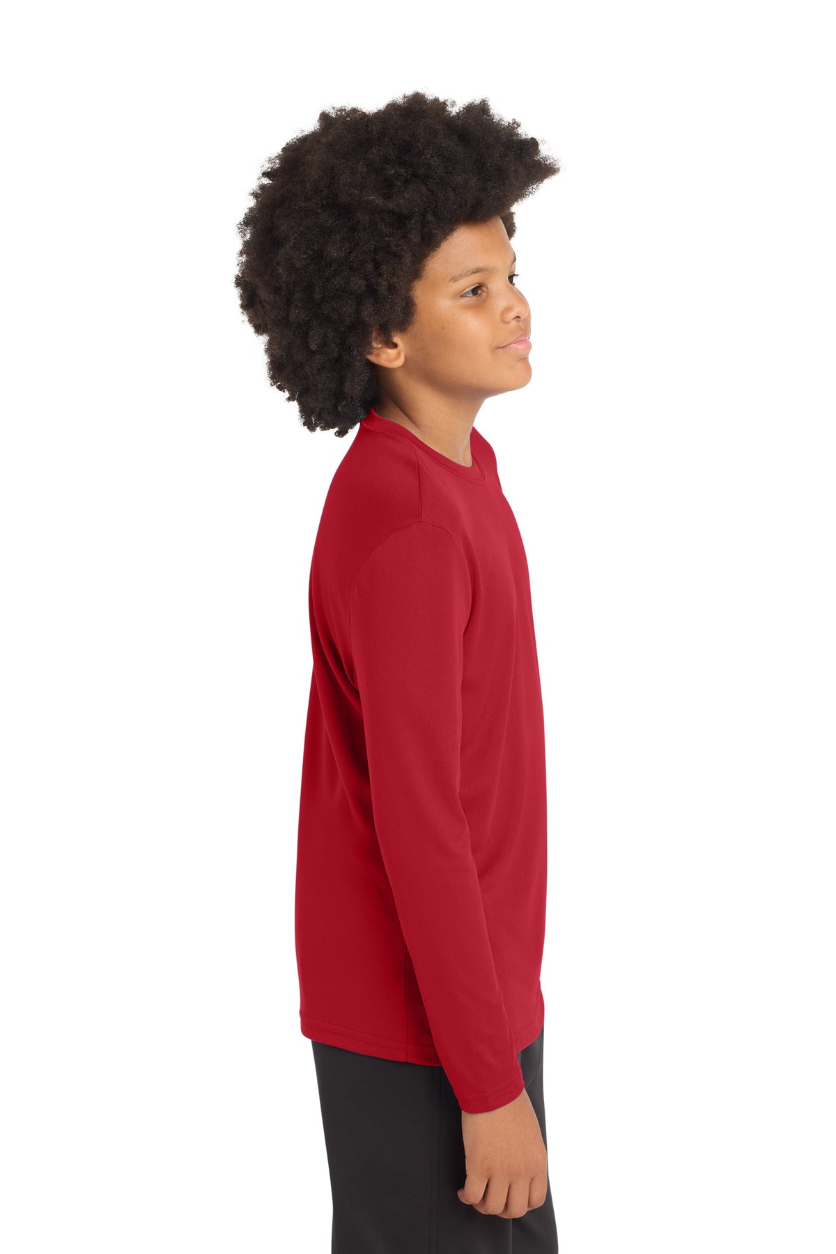 True Red Sport-Tek Youth Long Sleeve PosiCharge Competitor Tee. YST350LS