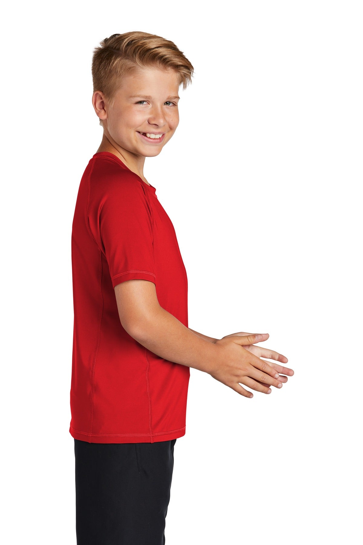 True Red Sport-Tek Youth Rashguard Tee. YST470