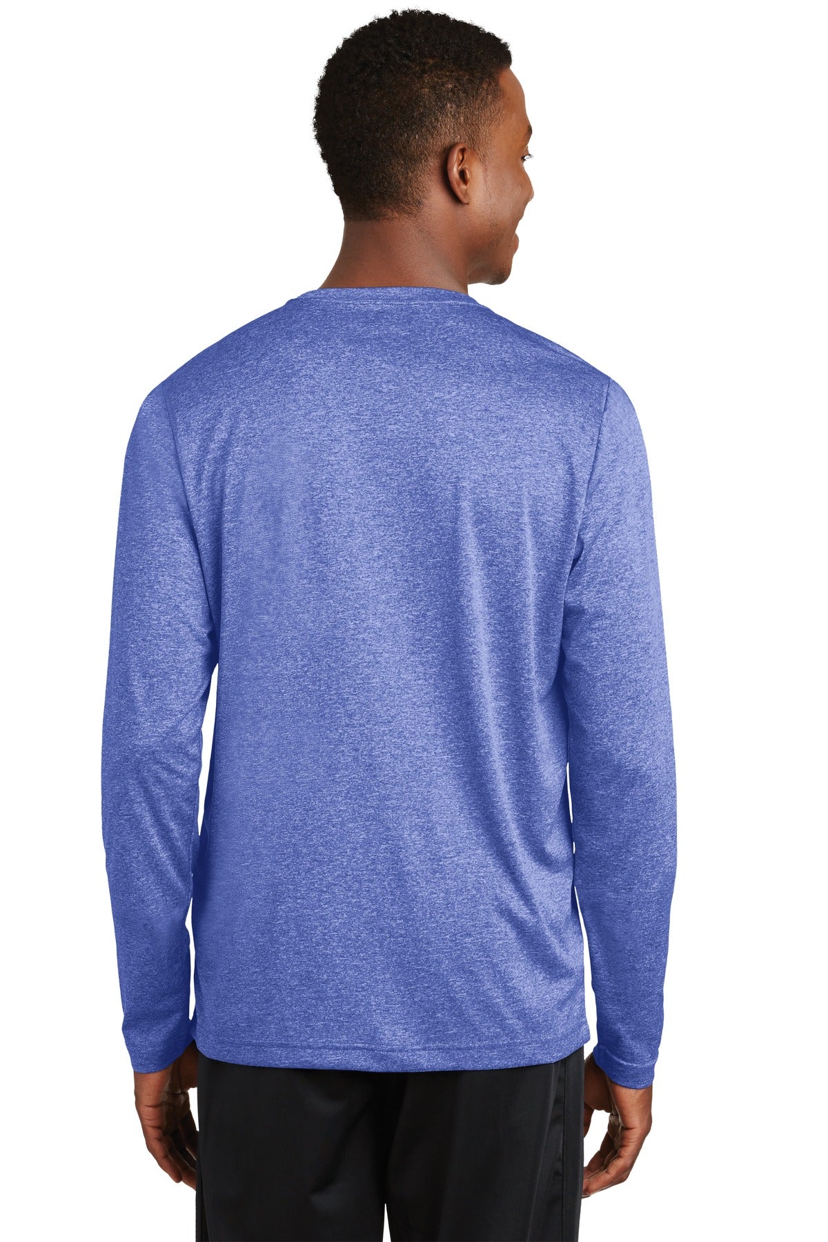 True Royal Hea Sport-Tek Long Sleeve Heather Contender Tee. ST360LS