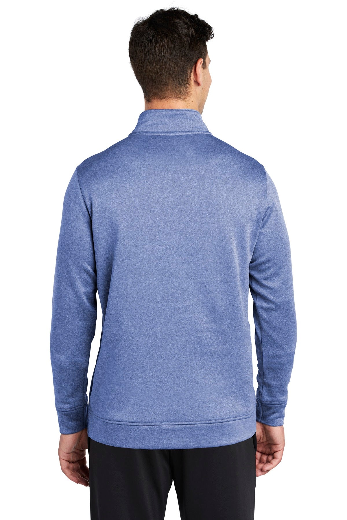 True Royal Hth Sport-Tek PosiCharge Sport-Wick Heather Fleece 1/4-Zip Pullover. ST263