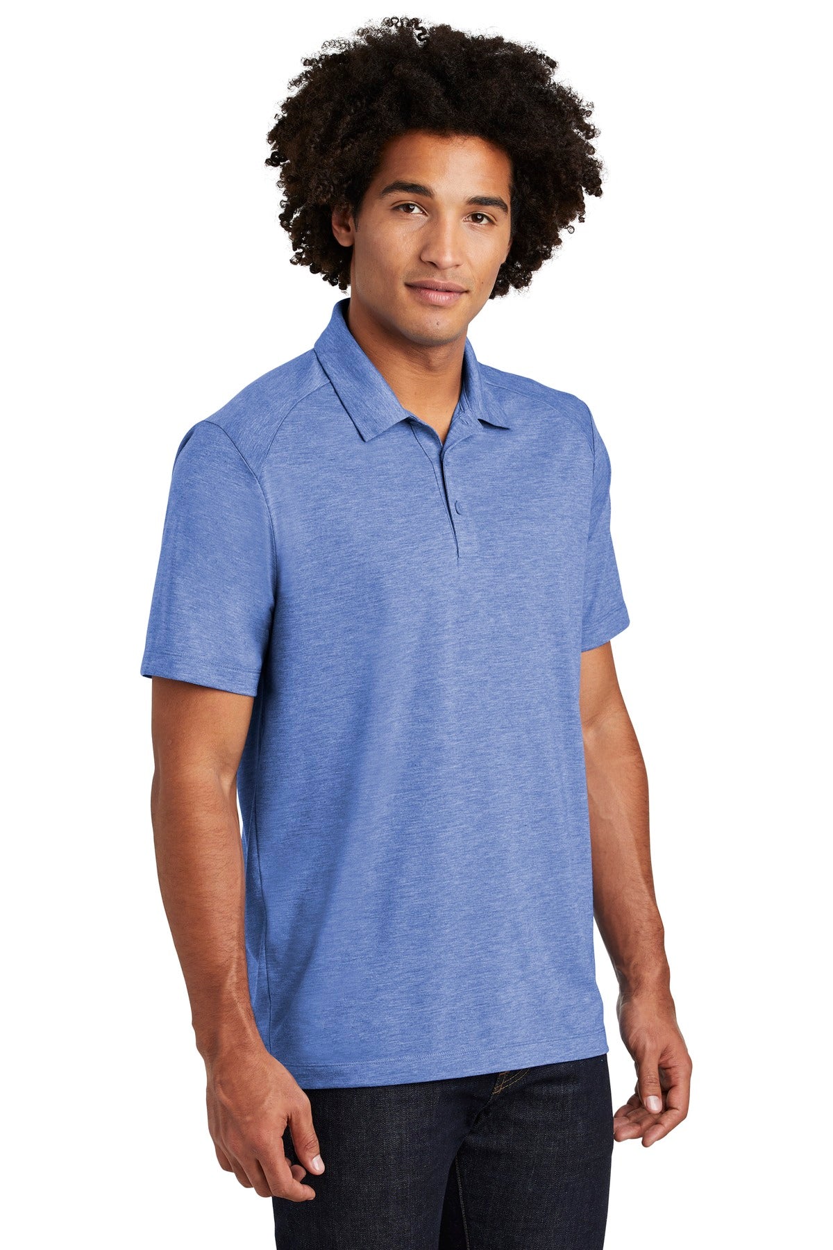 True Royal Hth Sport-Tek PosiCharge Tri-Blend Wicking Polo. ST405
