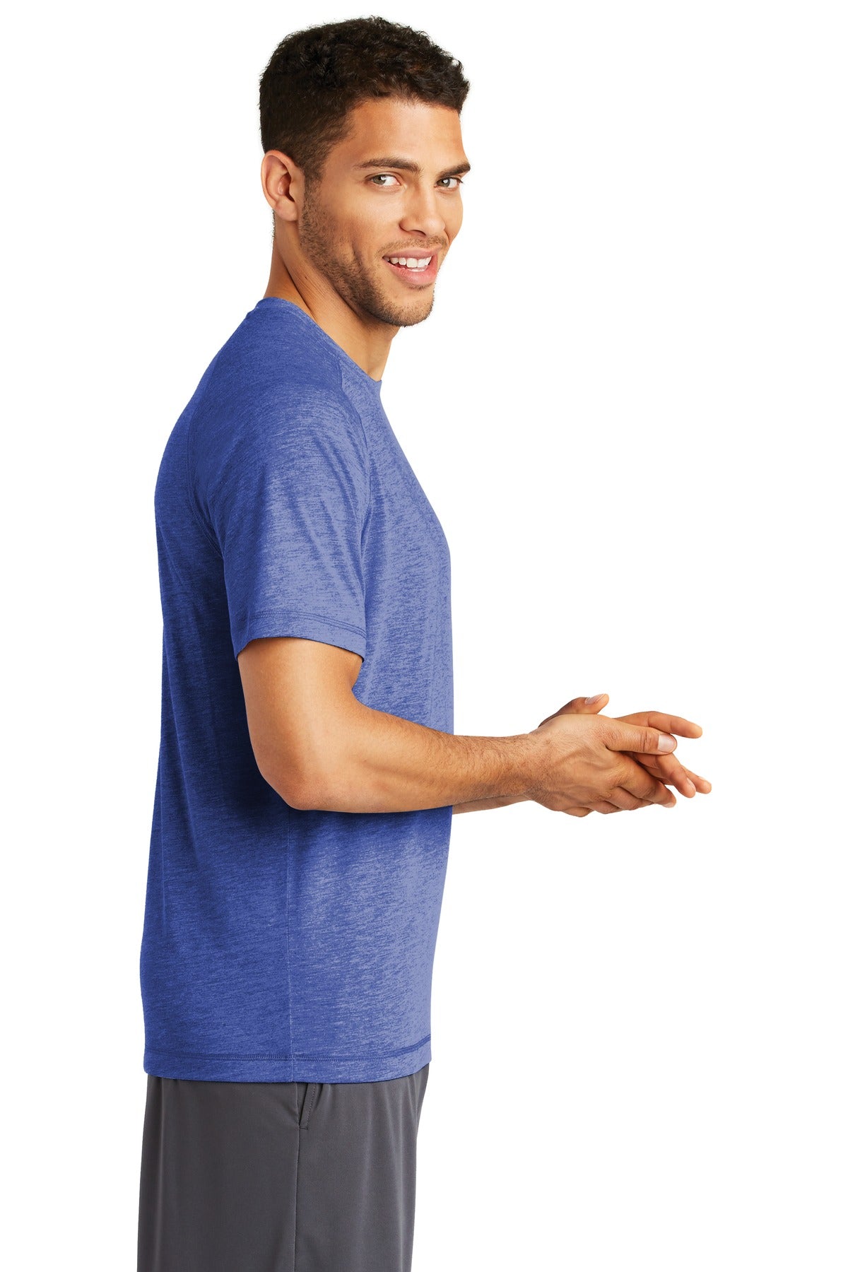 True Royal Hth Sport-Tek PosiCharge Tri-Blend Wicking Raglan Tee. ST400