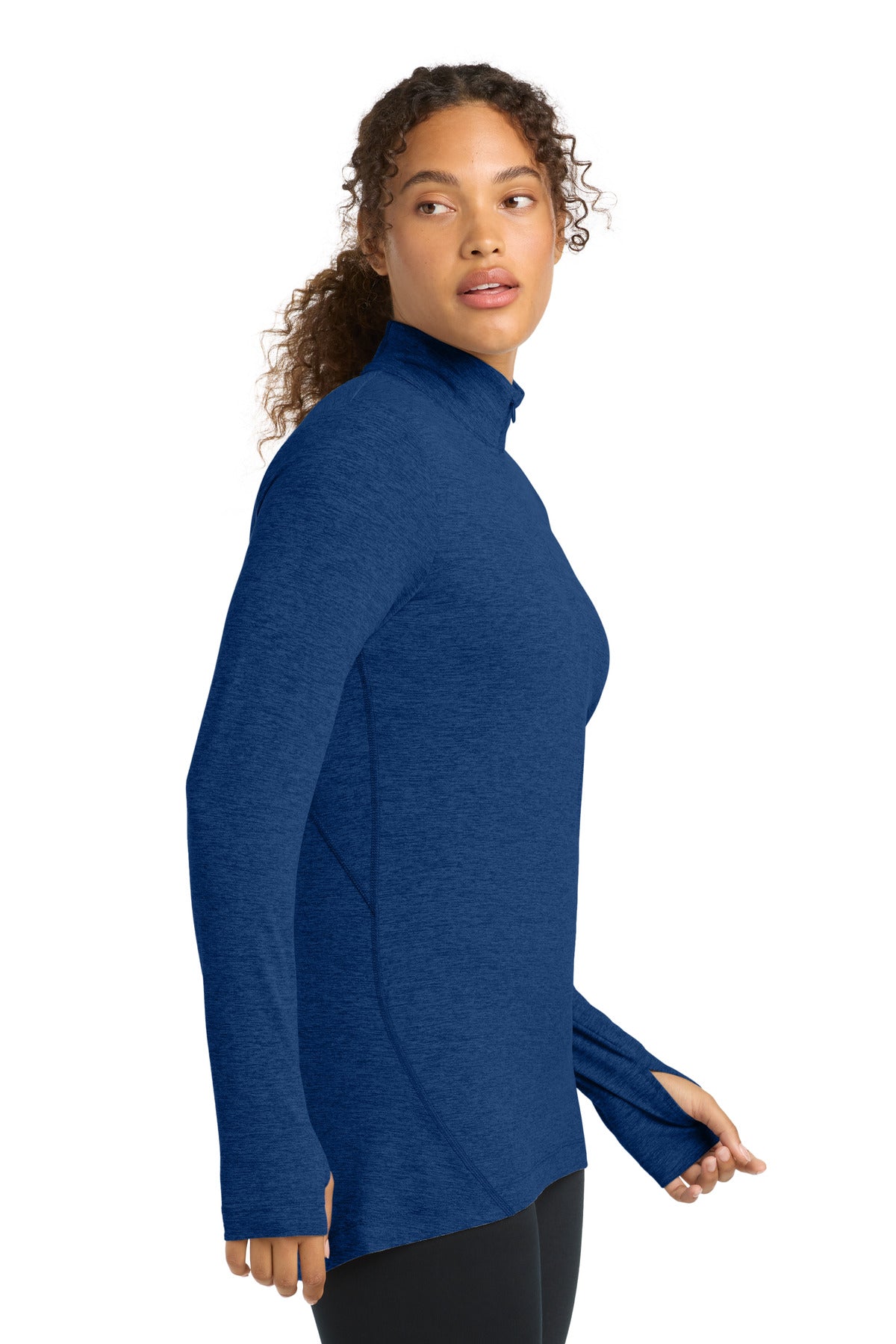 True Royal Hth Sport-Tek Women's Exchange 1.5 Long Sleeve 1/2-Zip LST711