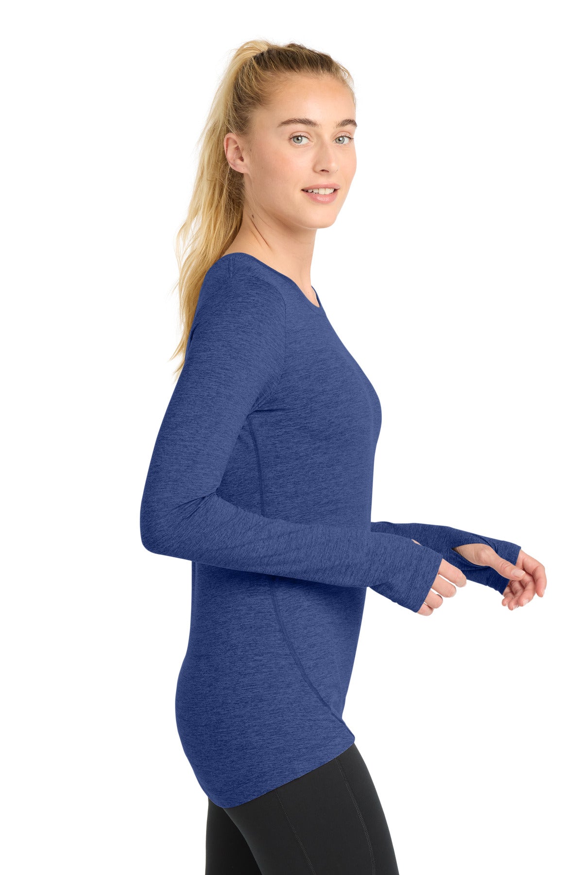 True Royal Hth Sport-Tek Women's Exchange 1.5 Long Sleeve Crew LST710