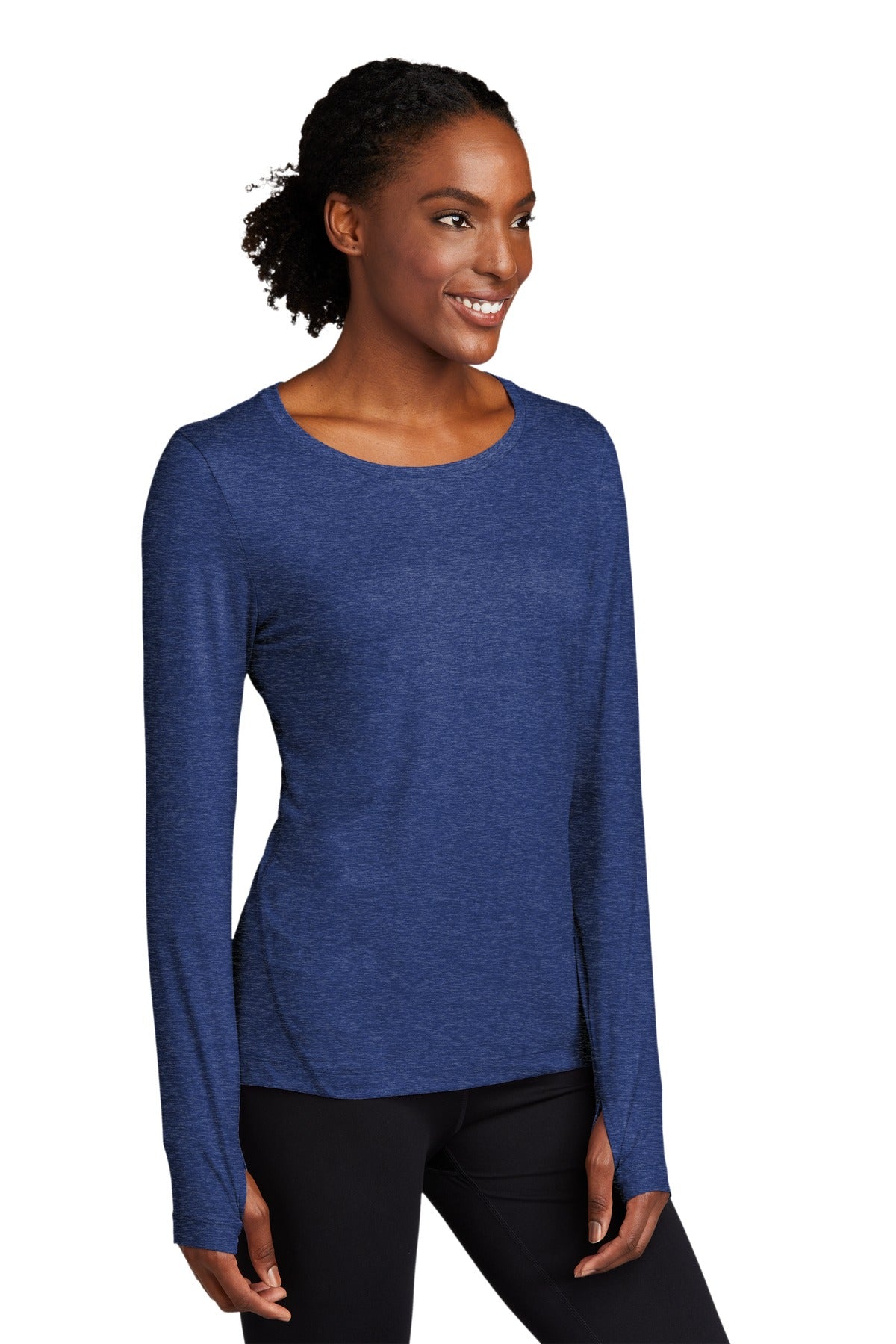 True Royal Hth Sport-Tek Women's Exchange 1.5 Long Sleeve Crew LST710