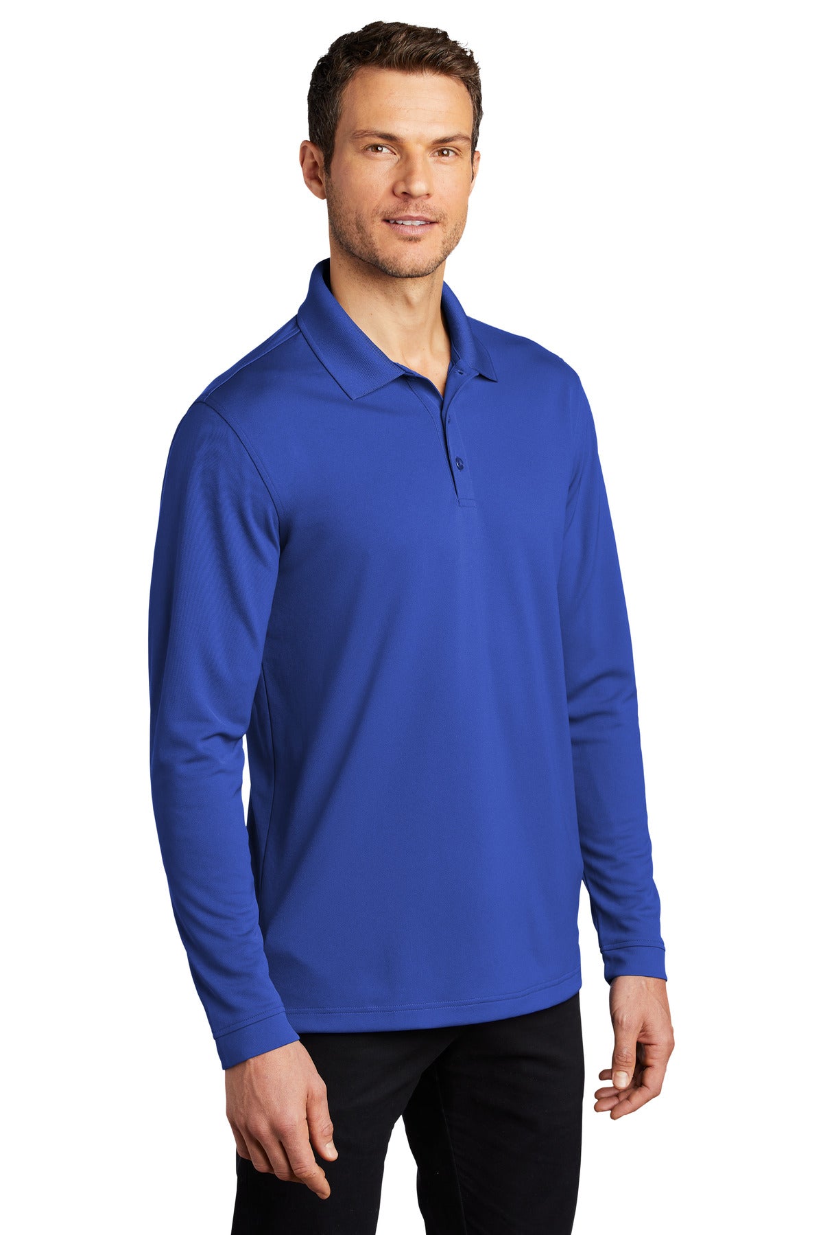 True Royal Port Authority Dry Zone UV Micro-Mesh Long Sleeve Polo K110LS