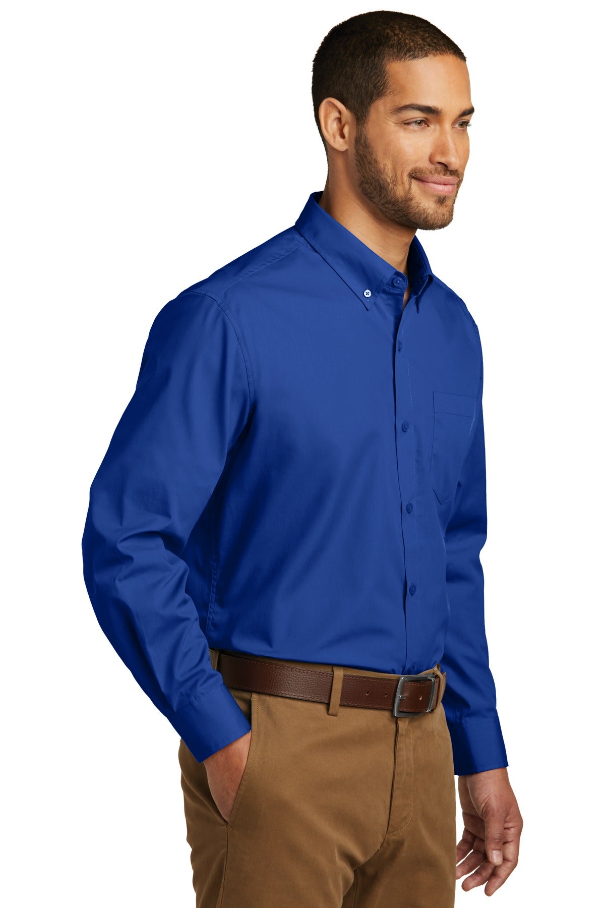 True Royal Port Authority Tall Long Sleeve Carefree Poplin Shirt. TW100