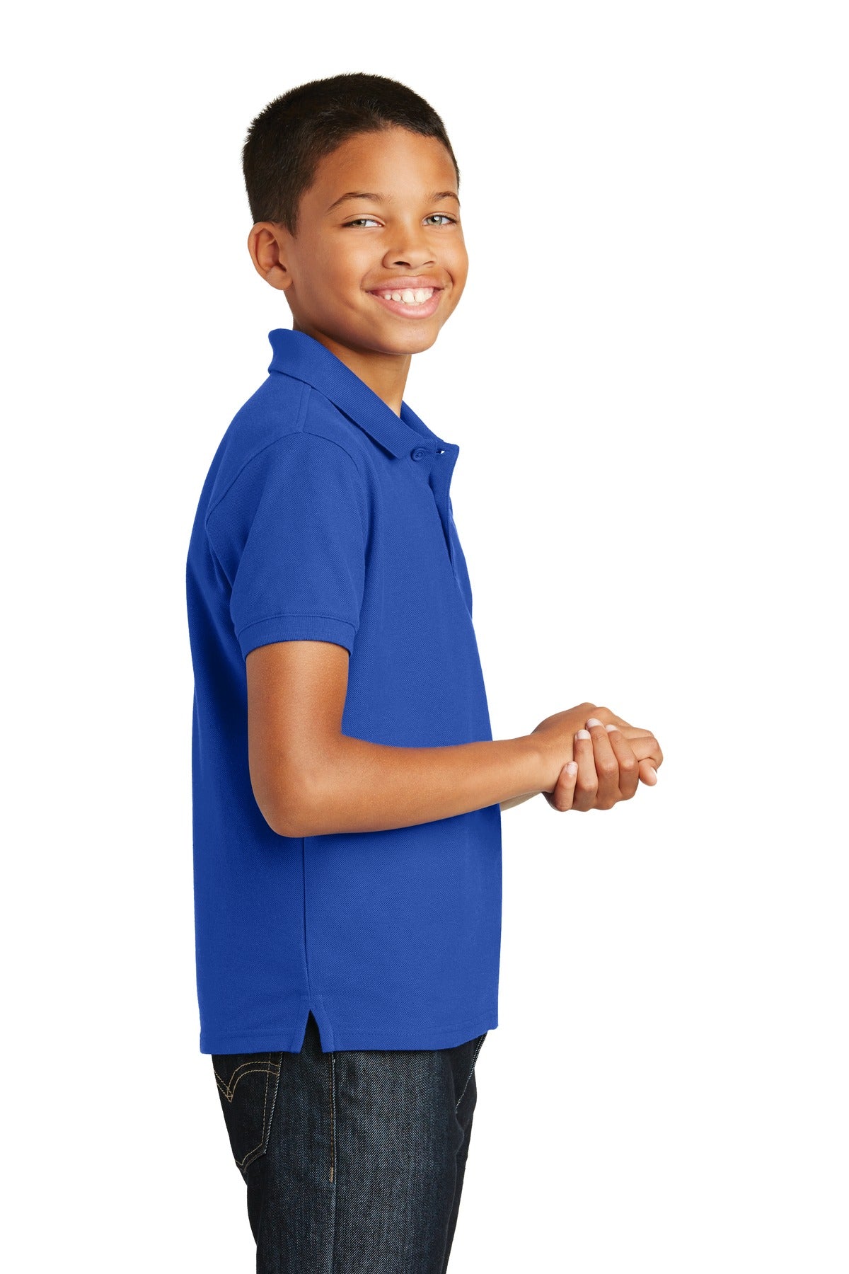 True Royal Port Authority Youth Core Classic Pique Polo. Y100