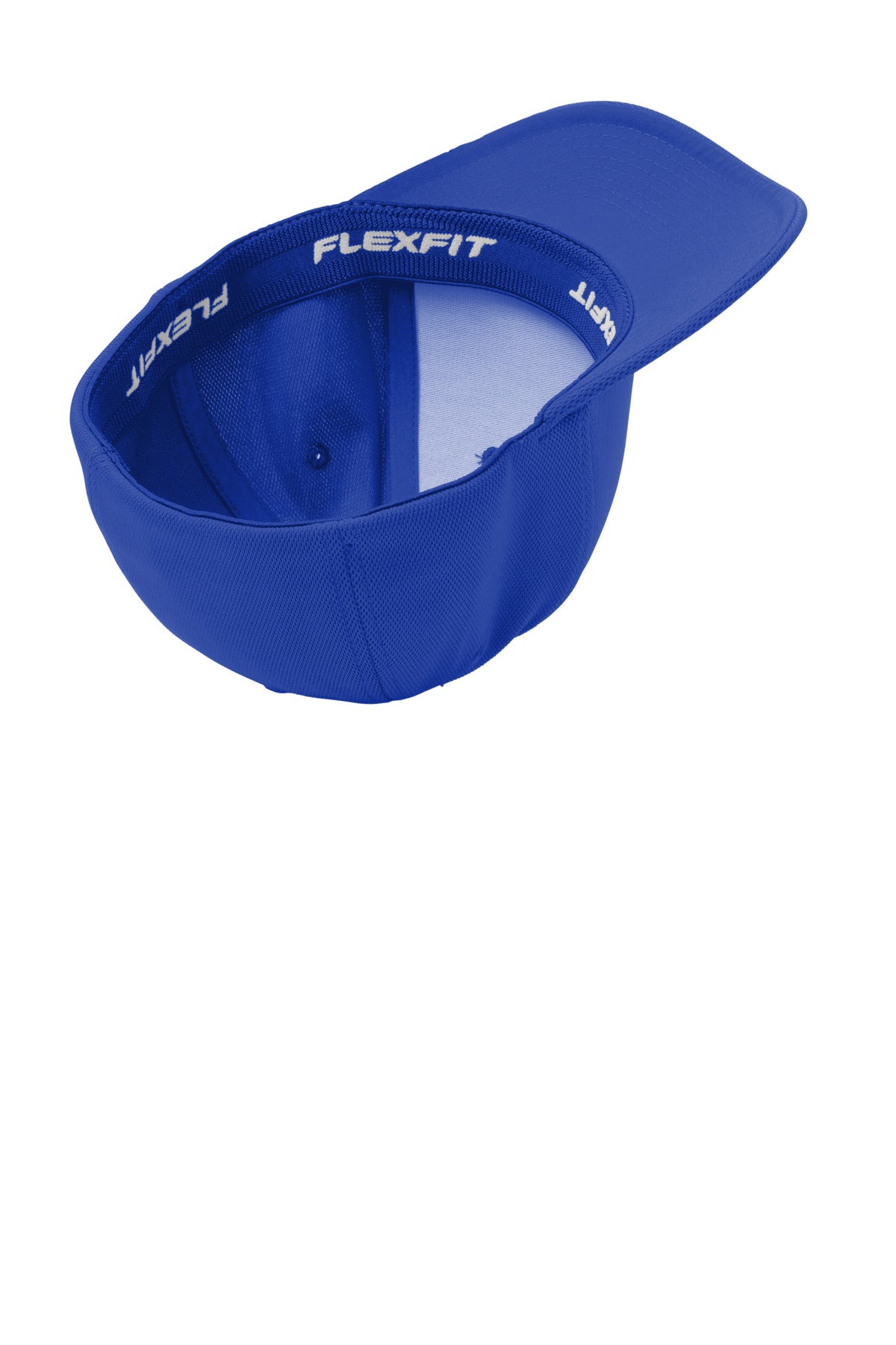 True Royal Sport-Tek Flexfit Cool & Dry Poly Block Mesh Cap. STC22