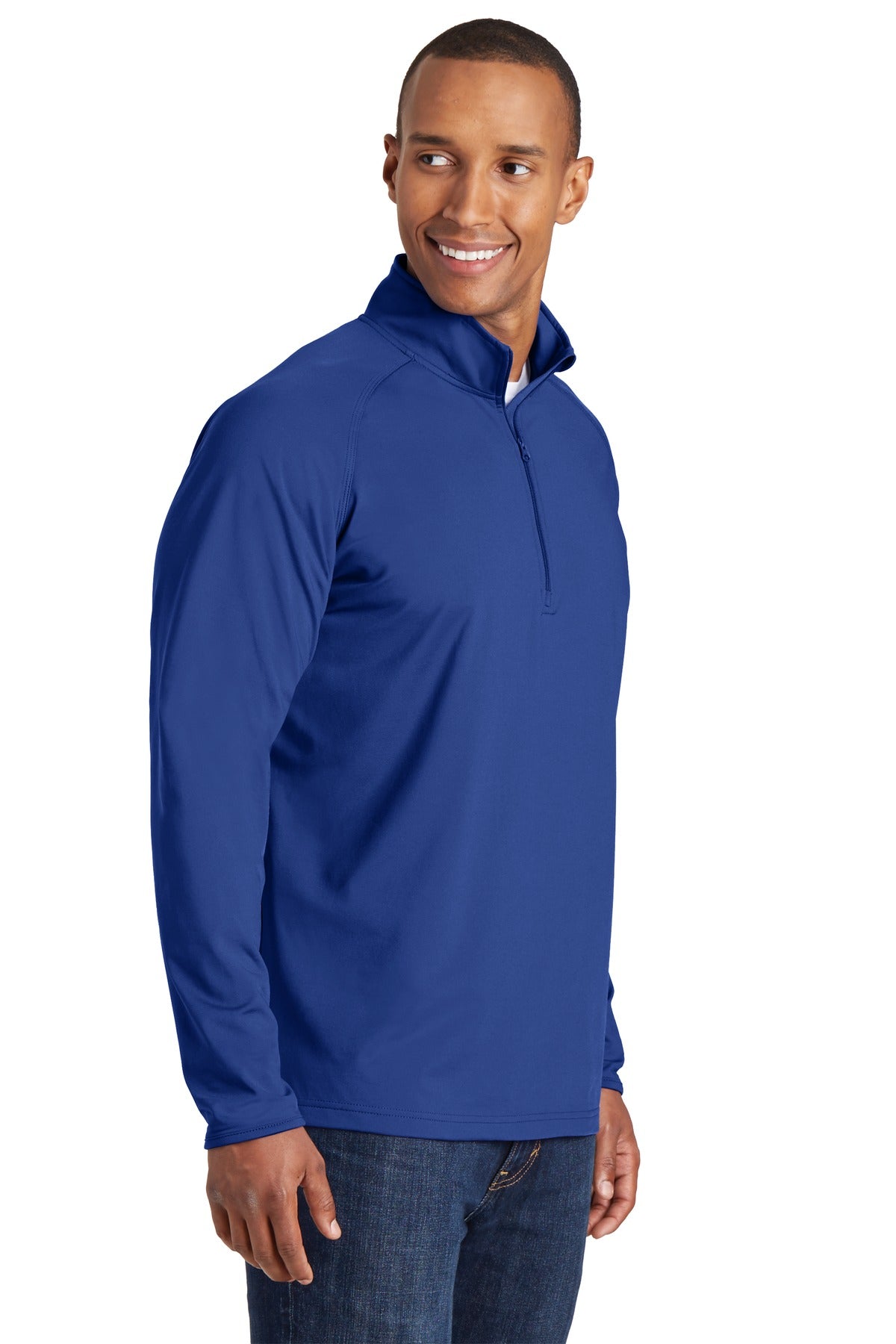 True Royal Sport-Tek Tall Sport-Wick Stretch 1/4-Zip Pullover. TST850