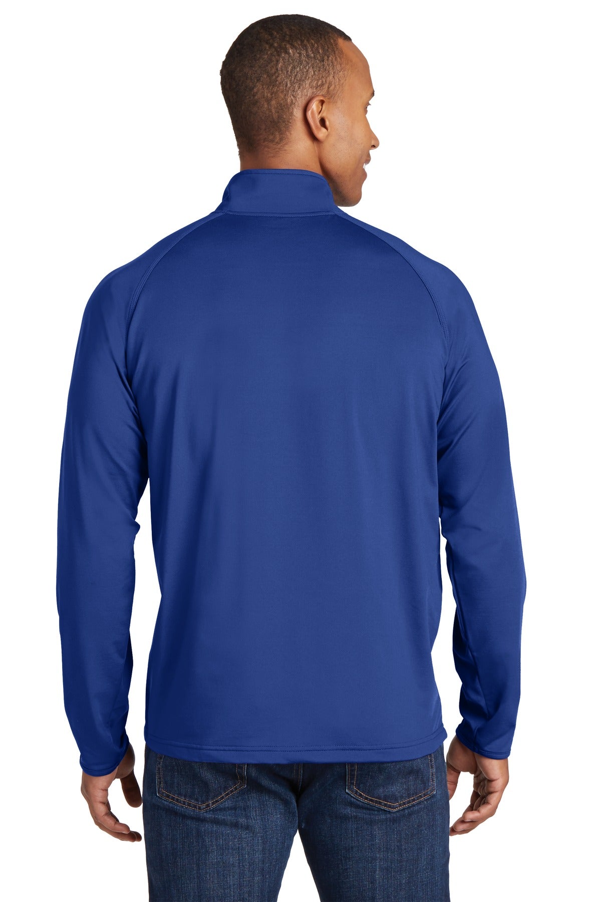 True Royal Sport-Tek Tall Sport-Wick Stretch 1/4-Zip Pullover. TST850