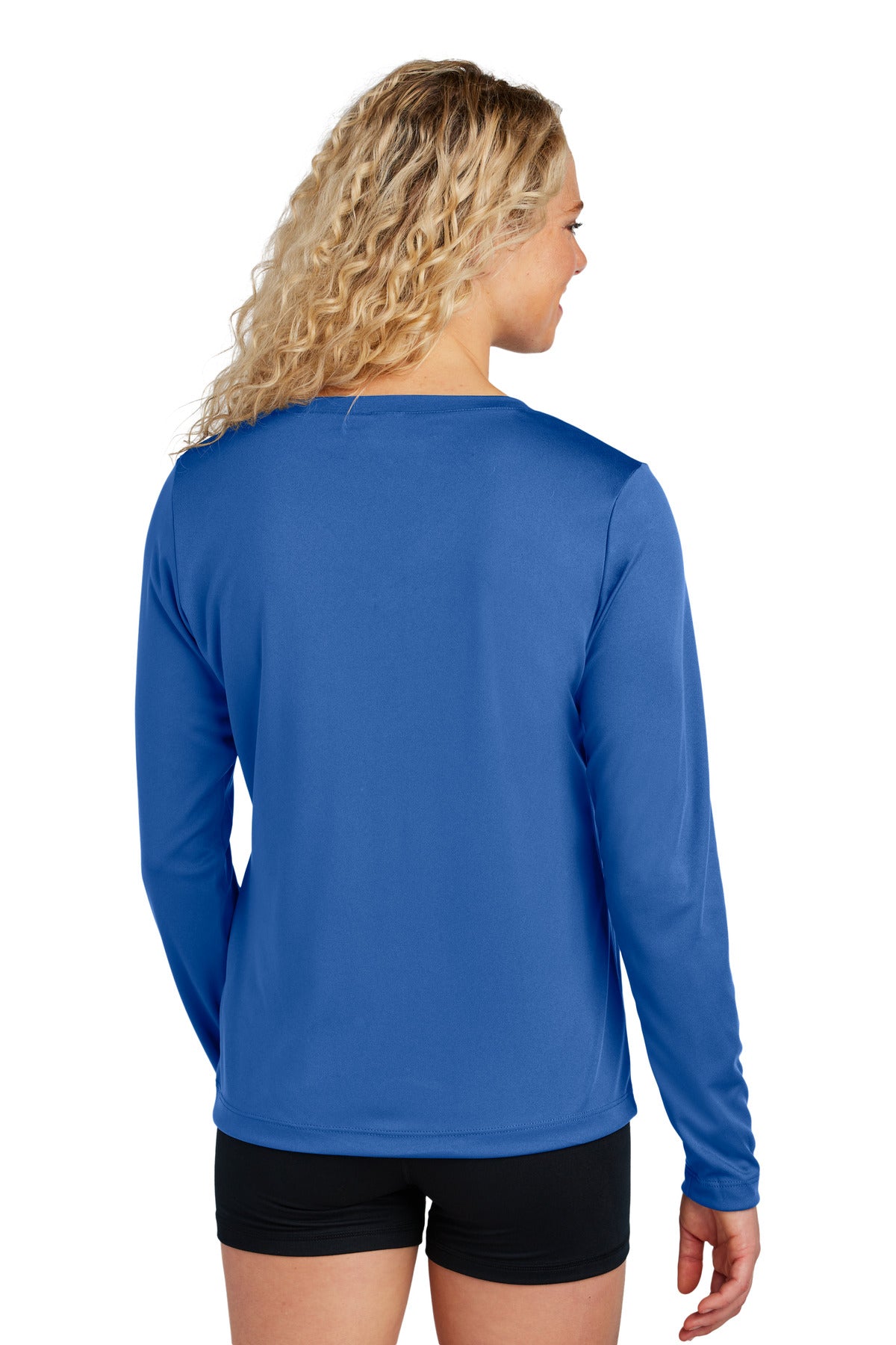 True Royal Sport-Tek Women's Long Sleeve PosiCharge Competitor V-Neck Tee. LST353LS