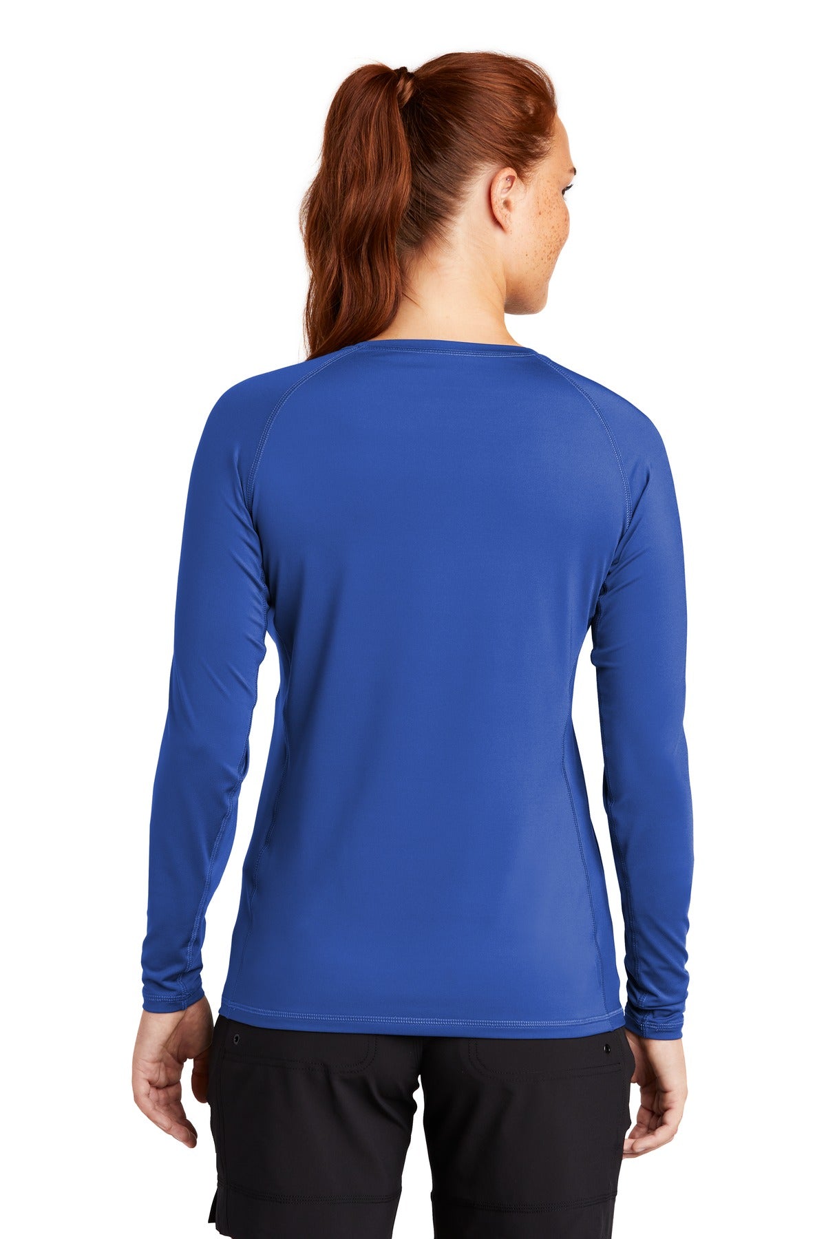 True Royal Sport-Tek Women's Long Sleeve Rashguard Tee. LST470LS