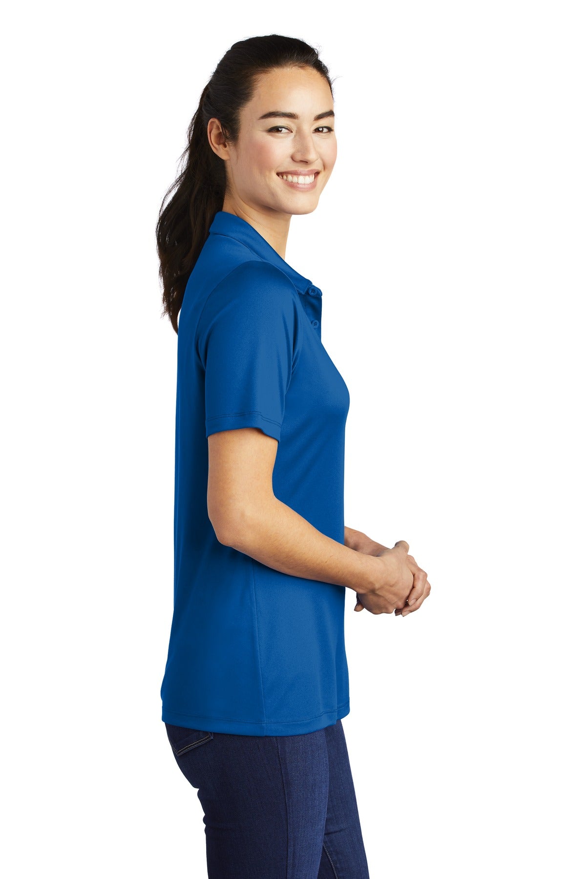 True Royal Sport-Tek Women's Posi-UV Pro Polo. LST520
