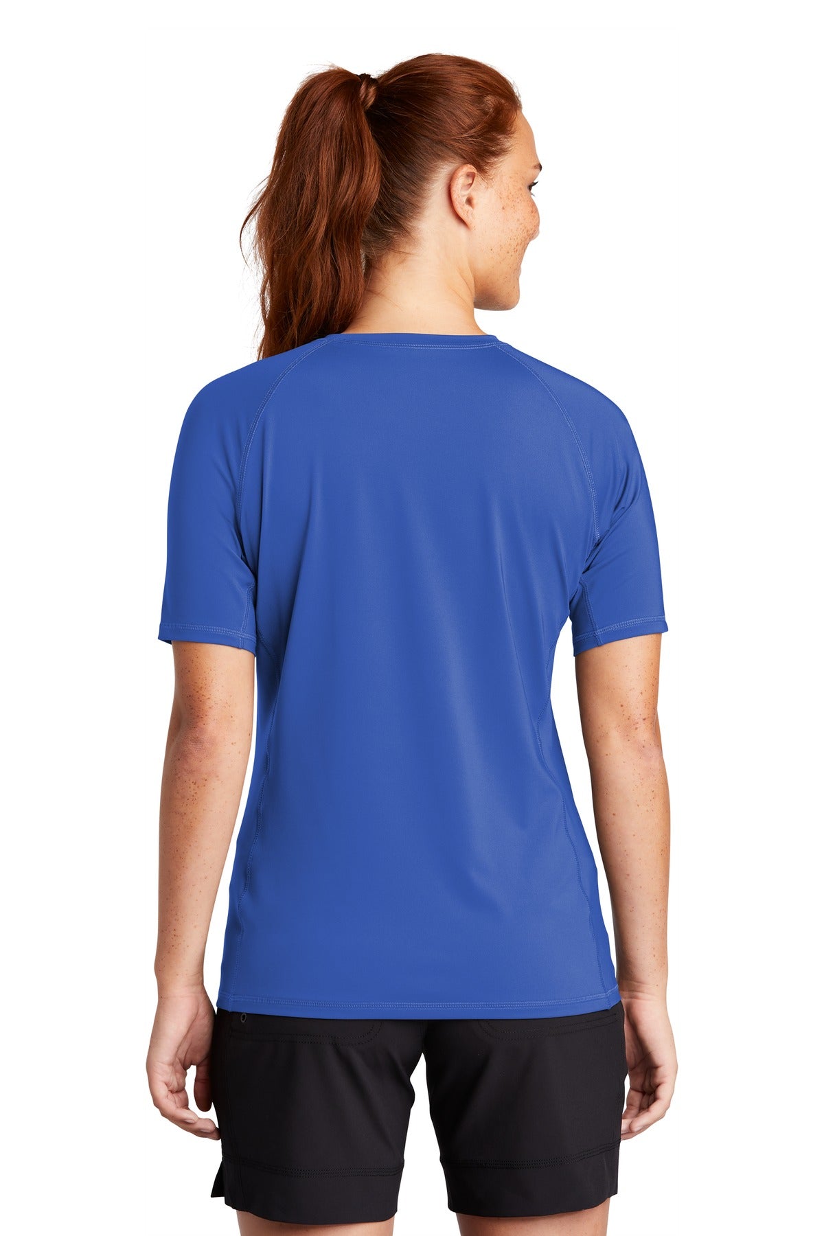 True Royal Sport-Tek Women's Rashguard Tee. LST470