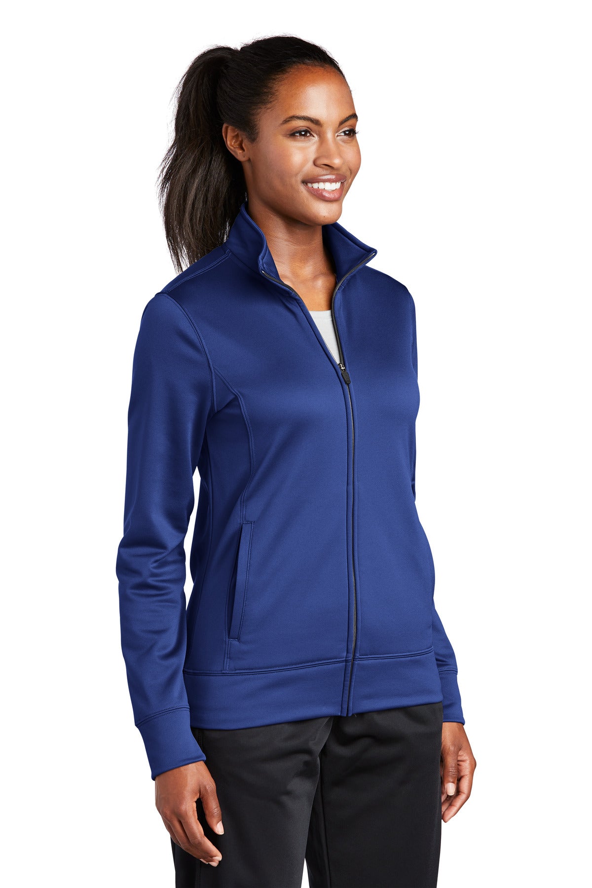 True Royal Sport-Tek Women's Sport-Wick Fleece Full-Zip Jacket. LST241