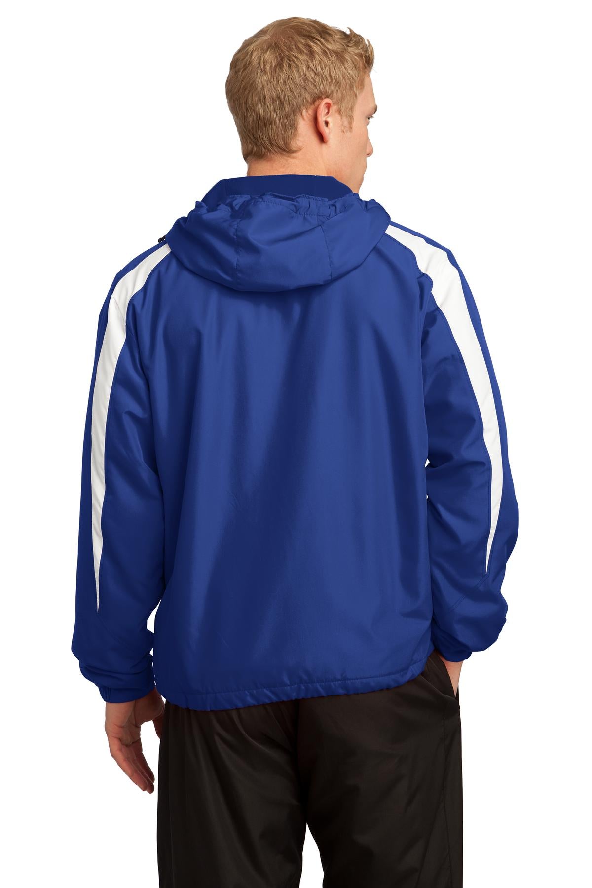 True Royal/Wht Sport-Tek Fleece-Lined Colorblock Jacket. JST81