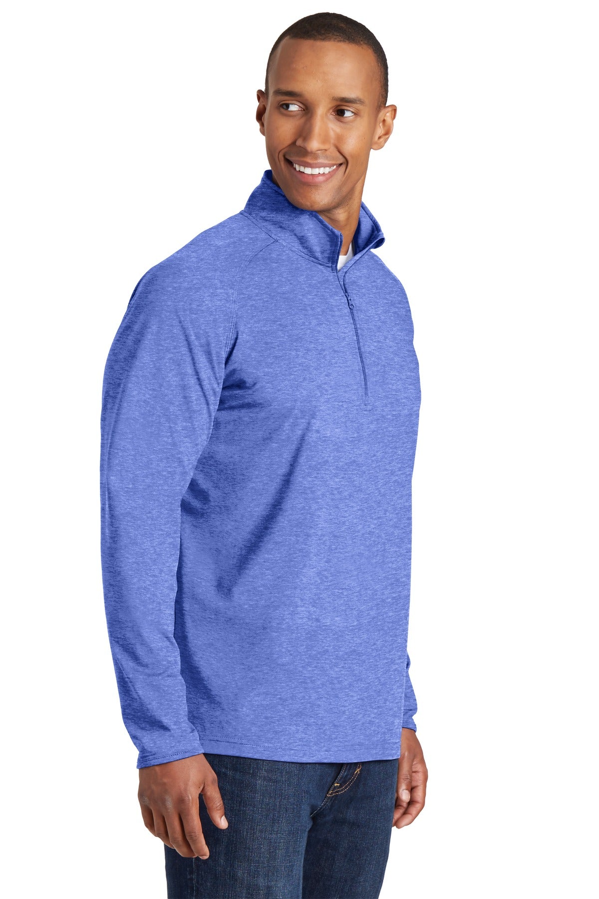 True Ryl Hthr Sport-Tek Tall Sport-Wick Stretch 1/4-Zip Pullover. TST850