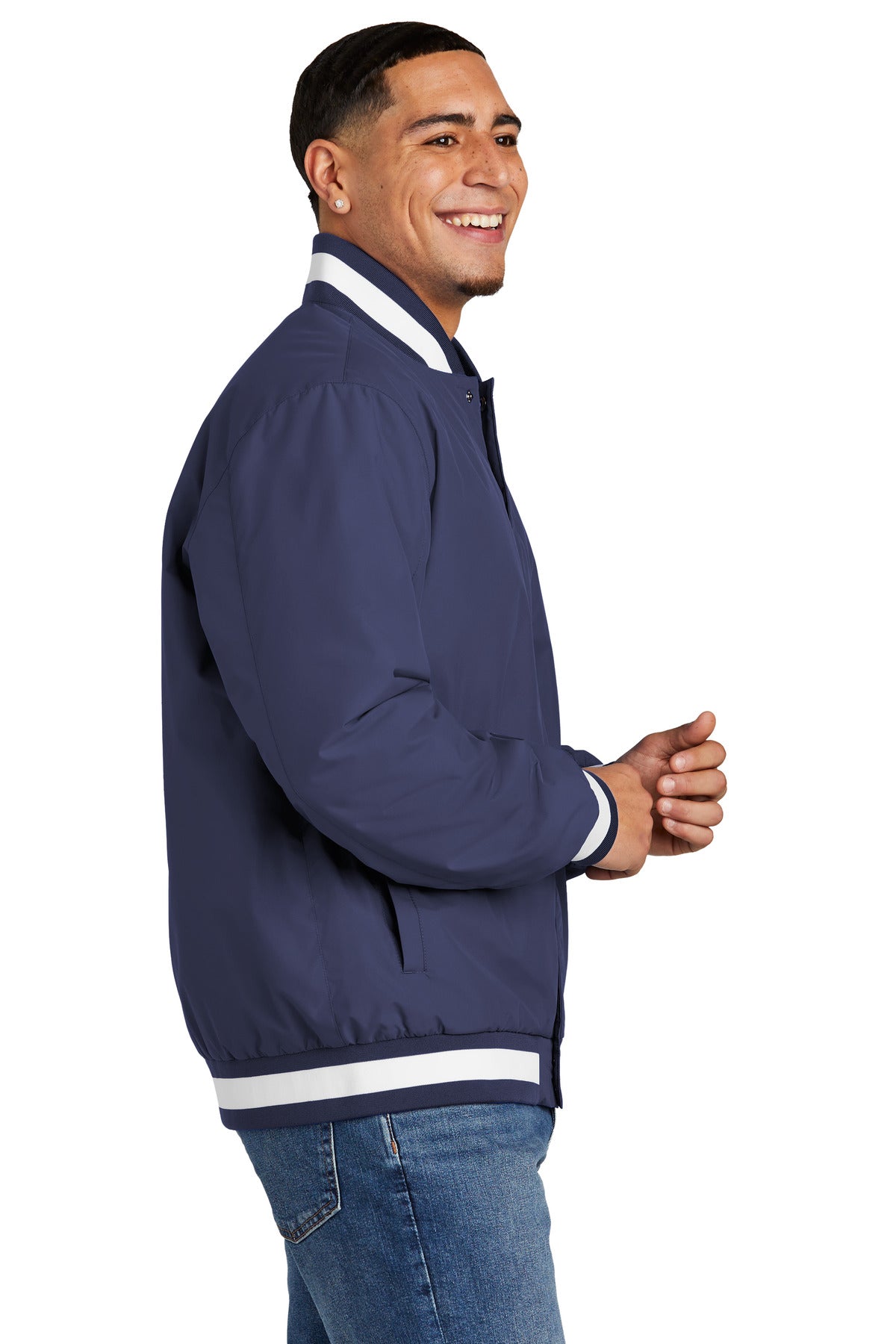 TrueNavy Sport-Tek Insulated Varsity Jacket JST58