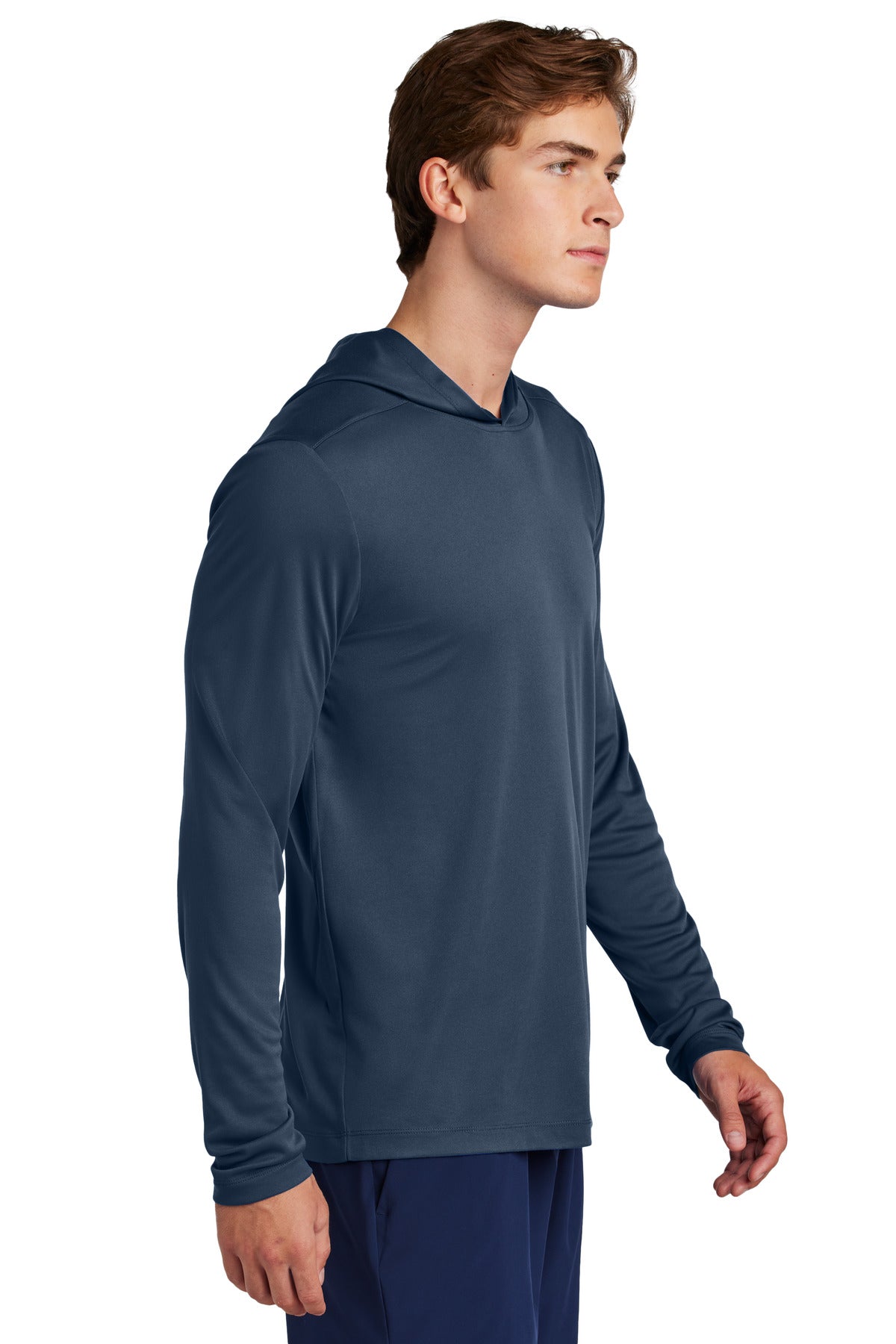 TrueNavy Sport-Tek Posi-UV Pro Long Sleeve Hoodie ST420LSH