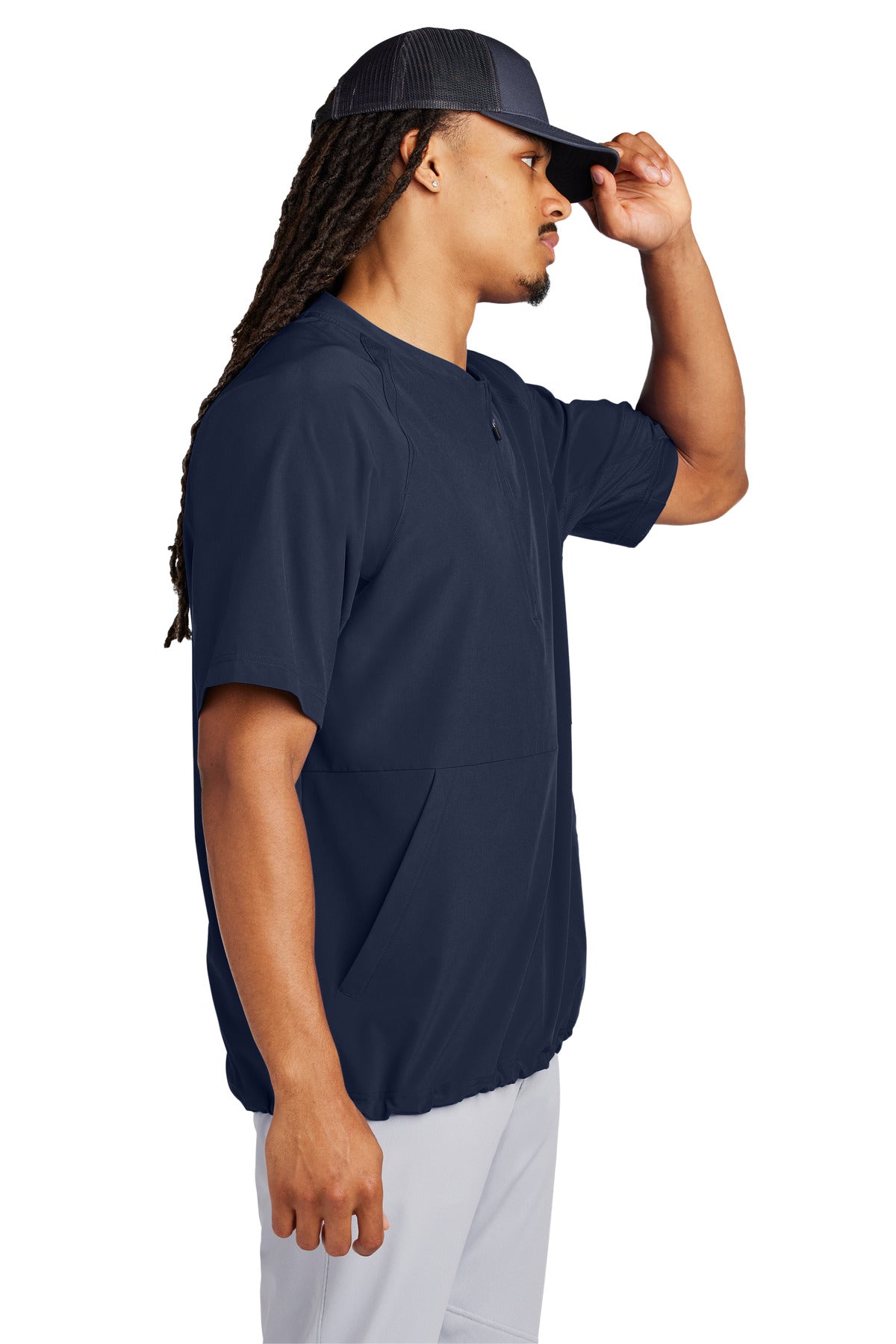 TrueNavy Sport-Tek Repeat 1/2-Zip Short Sleeve Jacket JST489