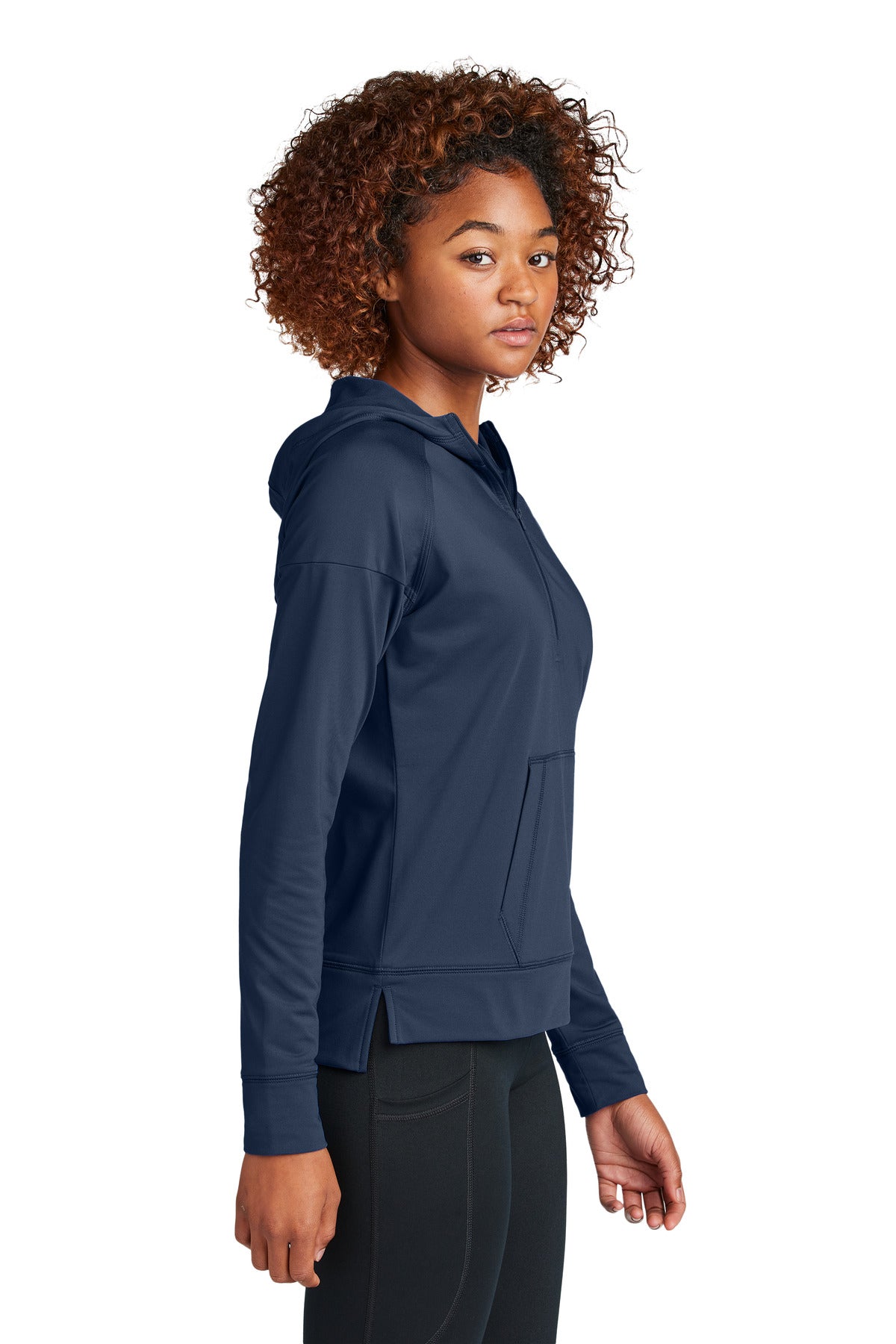 TrueNavy Sport-Tek Women's Sport-Wick Stretch 1/2-Zip Hoodie LST856