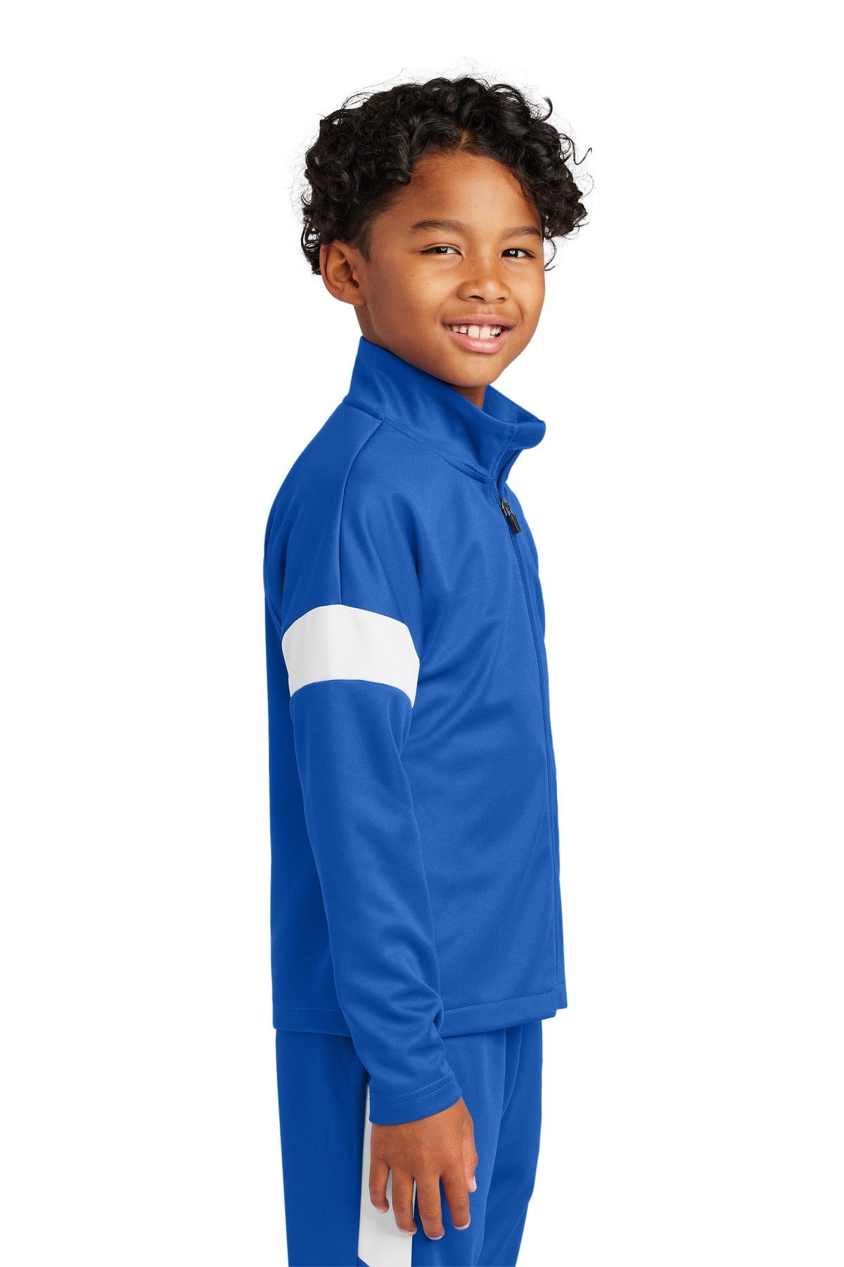 TRy/White Sport-Tek Youth Travel Full-Zip Jacket YST800