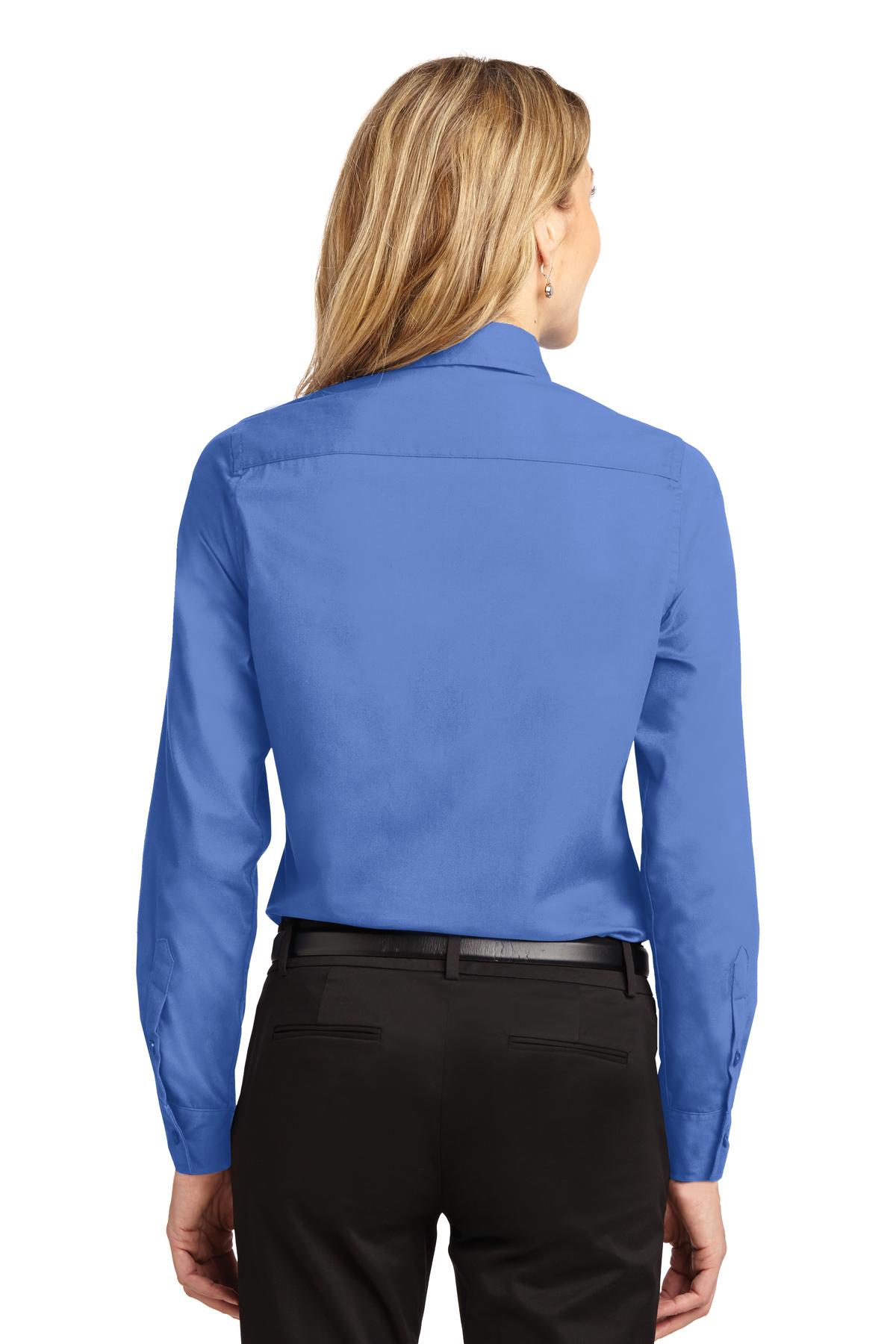 Ultramarne Blu Port Authority Women's Long Sleeve Easy Care Shirt. L608