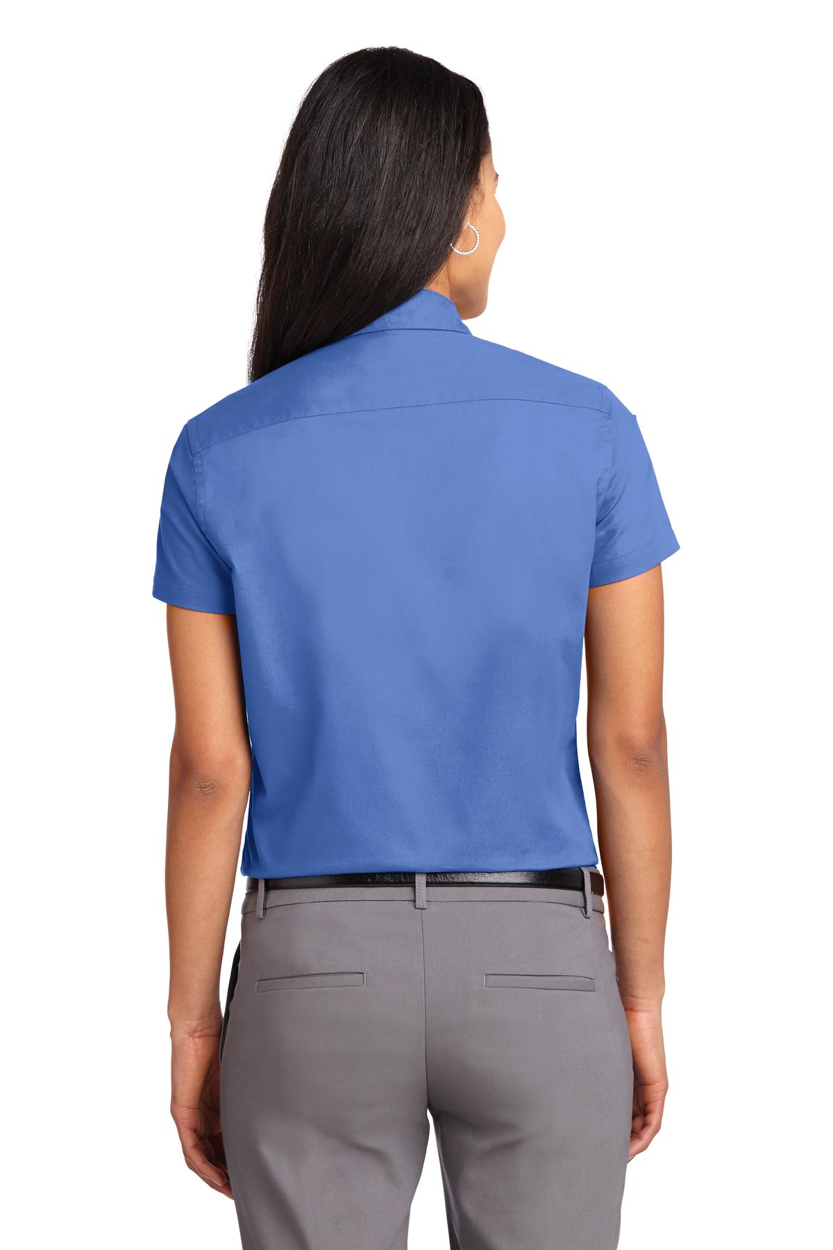 Ultramarne Blu Port Authority Women's Short Sleeve Easy Care Shirt. L508