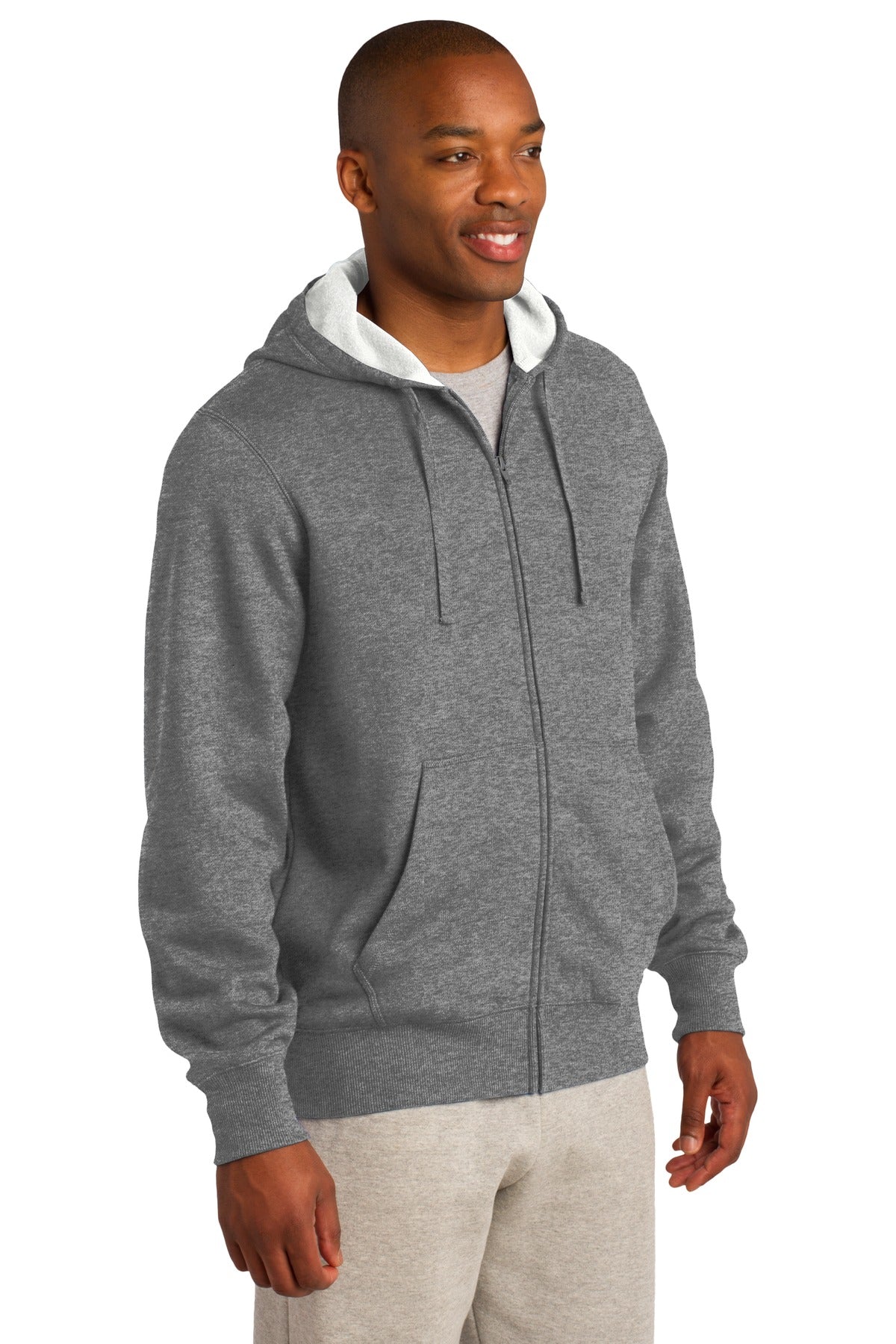 Vintage Hthr Sport-Tek Full-Zip Hooded Sweatshirt. ST258