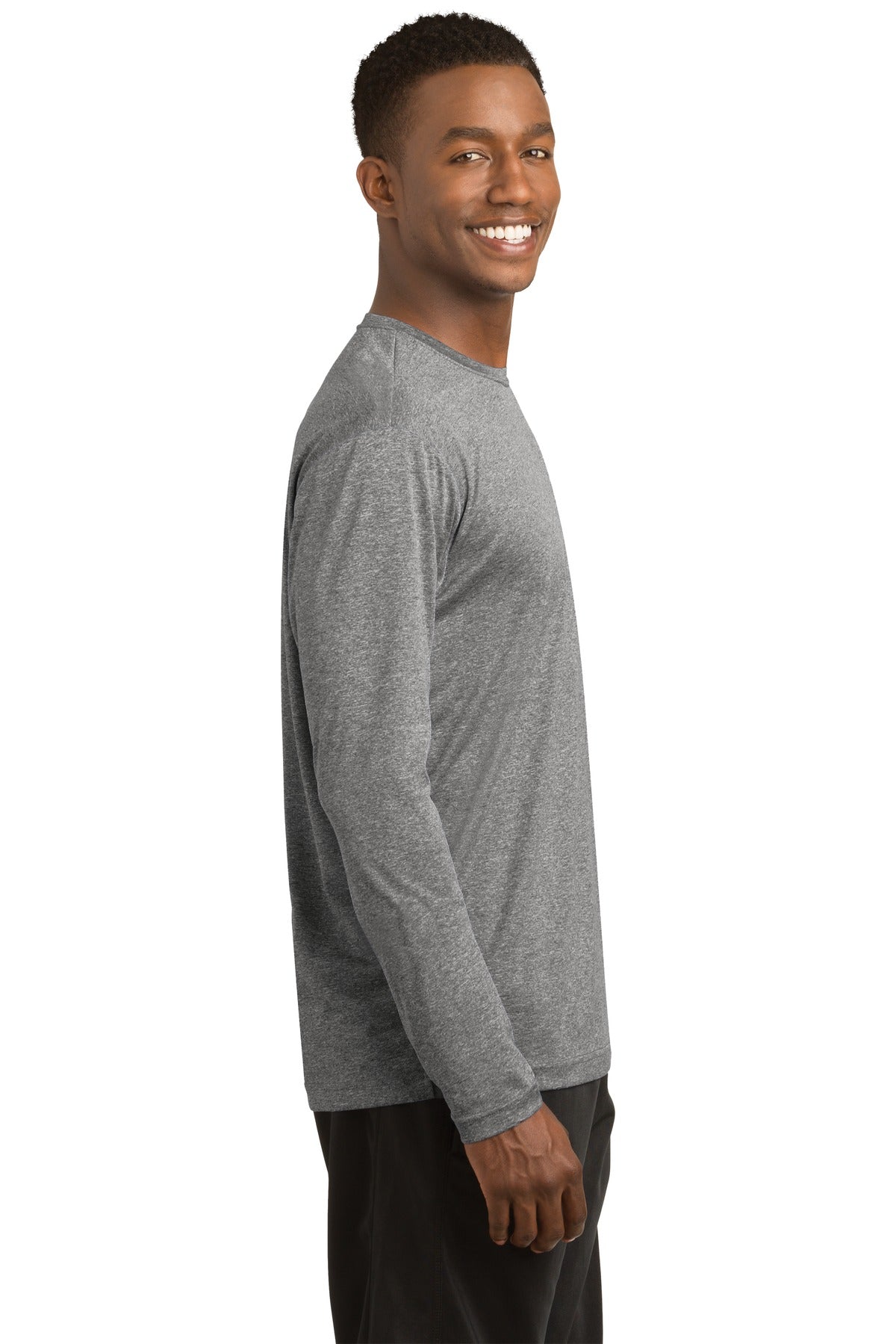 Vintage Hthr Sport-Tek Long Sleeve Heather Contender Tee. ST360LS