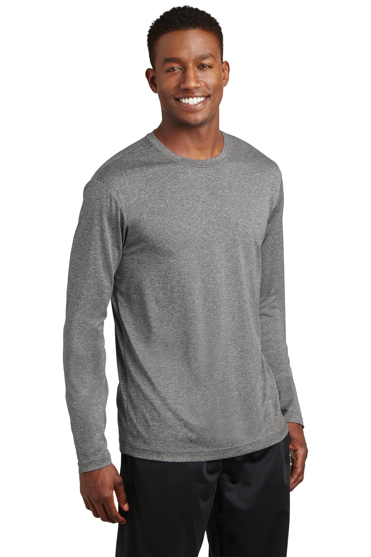 Vintage Hthr Sport-Tek Long Sleeve Heather Contender Tee. ST360LS