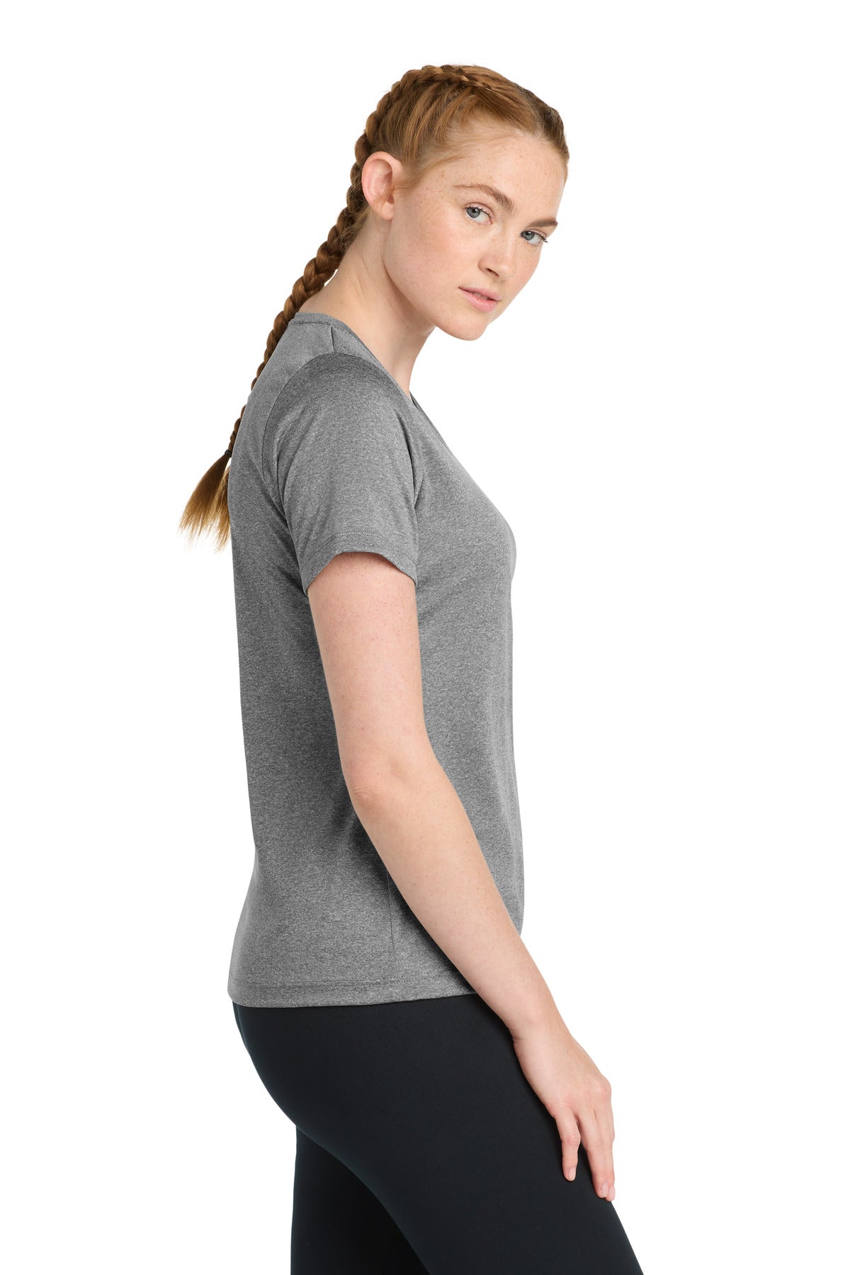 Vintage Hthr Sport-Tek Women's Heather Contender Scoop Neck Tee. LST360