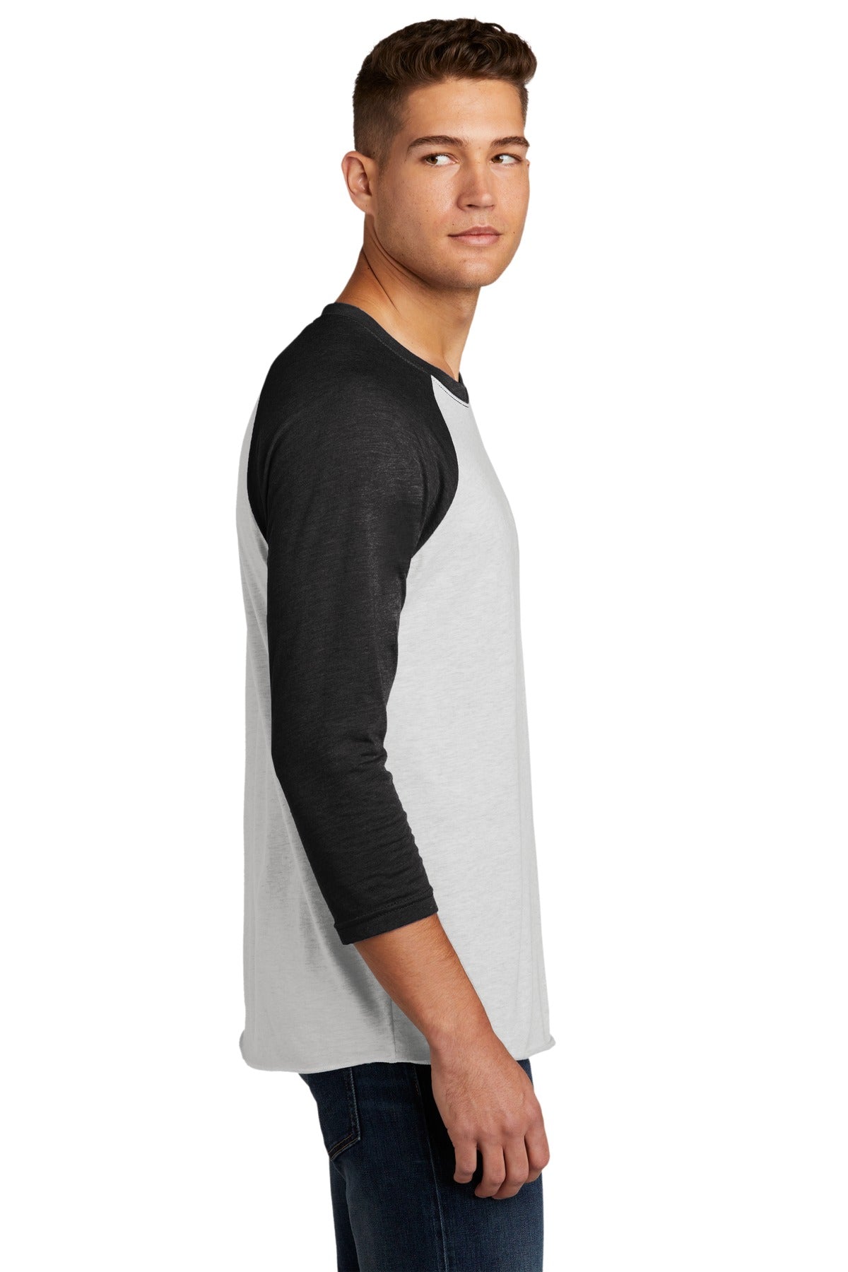 VtgB/HtrWh Next Level Apparel Adult Tri-Blend 3/4-Sleeve Raglan Tee. NL6051