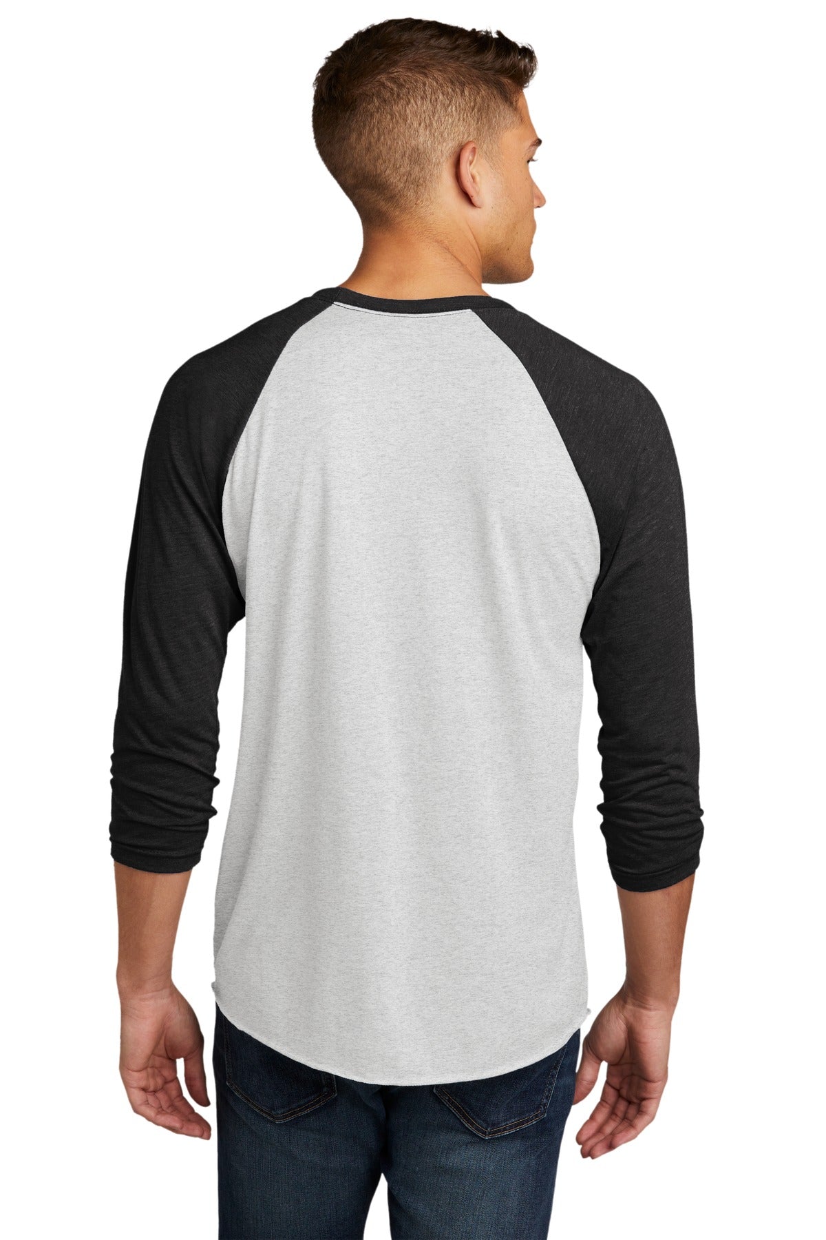 VtgB/HtrWh Next Level Apparel Adult Tri-Blend 3/4-Sleeve Raglan Tee. NL6051