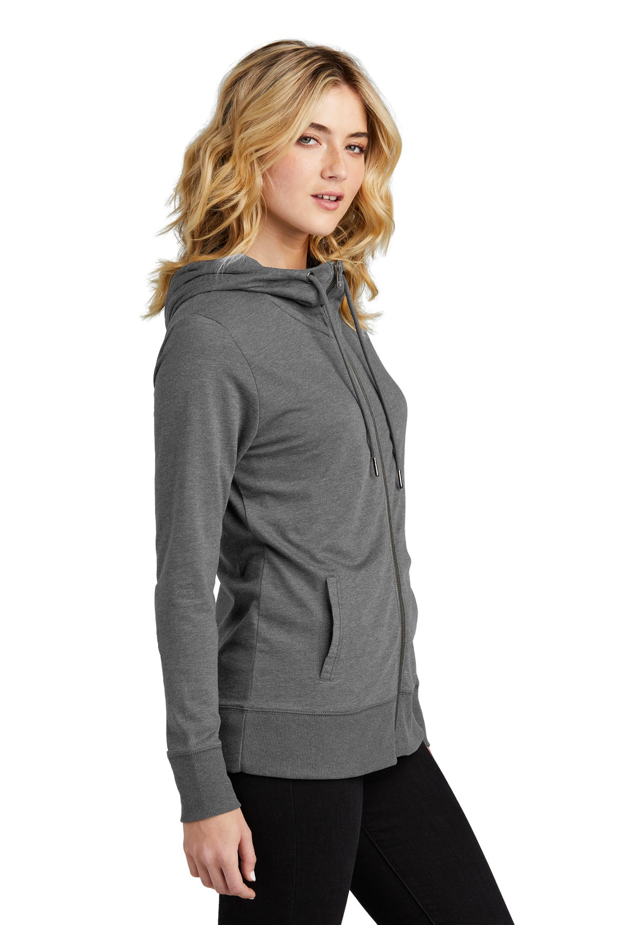 WashedCoal District Women's Featherweight French Terry Full-Zip Hoodie DT673