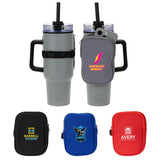 Black Cup Cadet Zippered Pouch