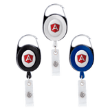 Oval Metal Retractable Badge Reel with Carabiner