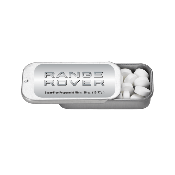 2" x 1" Small Silver Rectangular Slider Tin with Mints